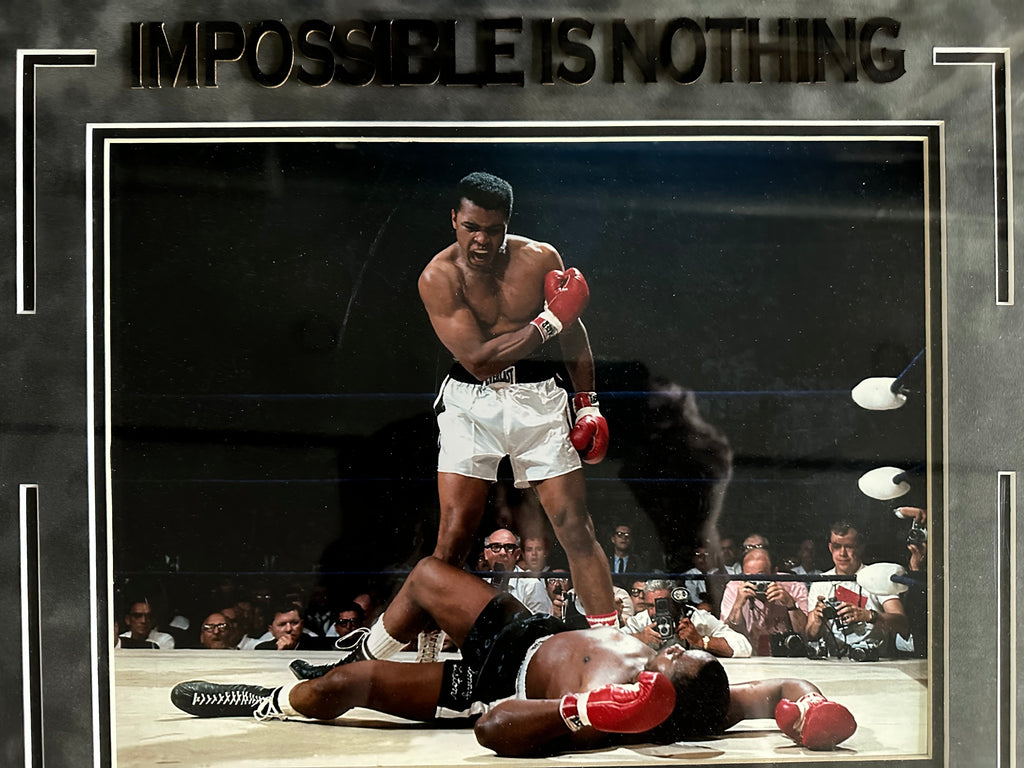 Boxing Legend Muhammad Ali "Impossible is Nothing" Quote Framed Photo