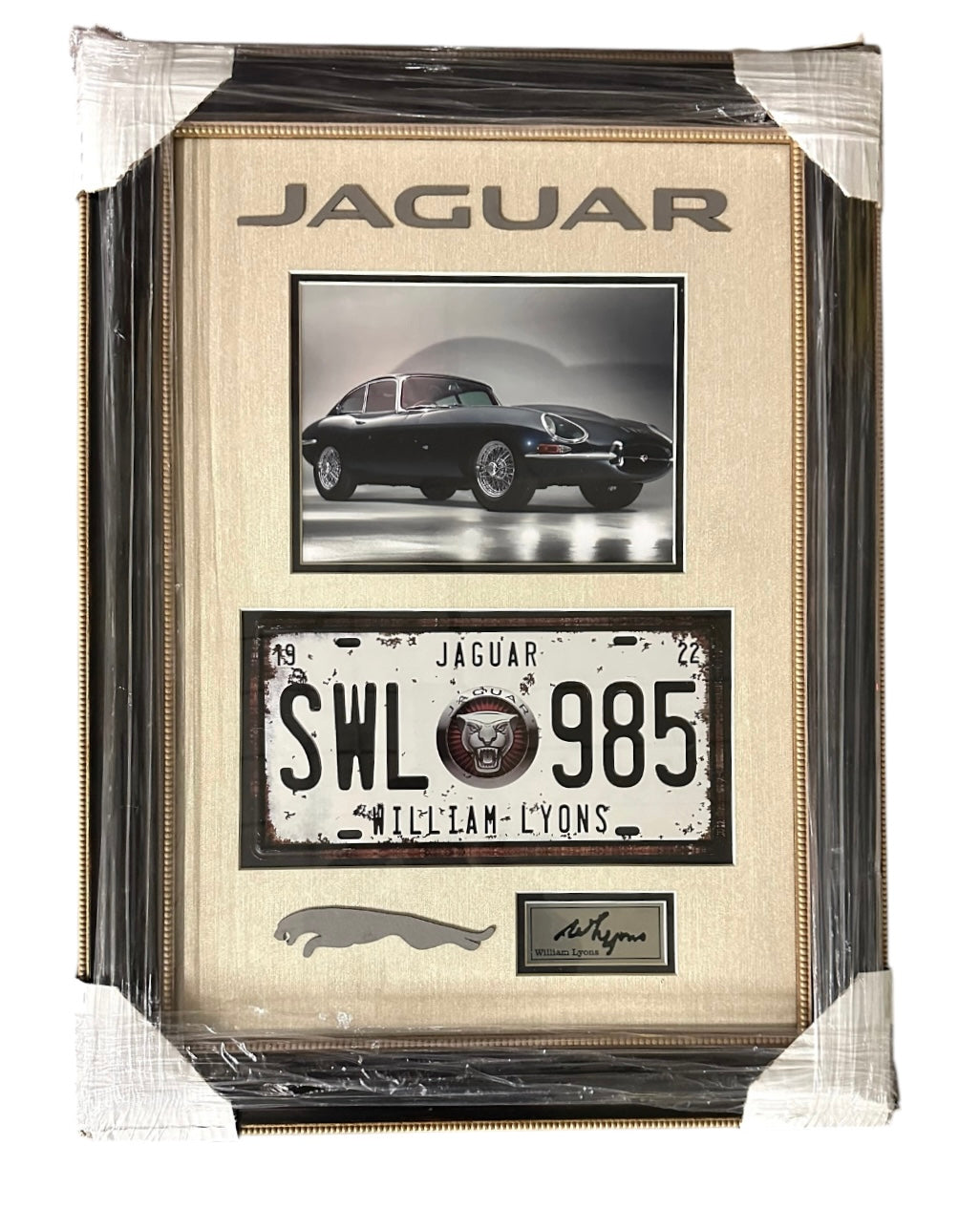 William Lyons Jaguar with License Plate and facsimile signature plate
