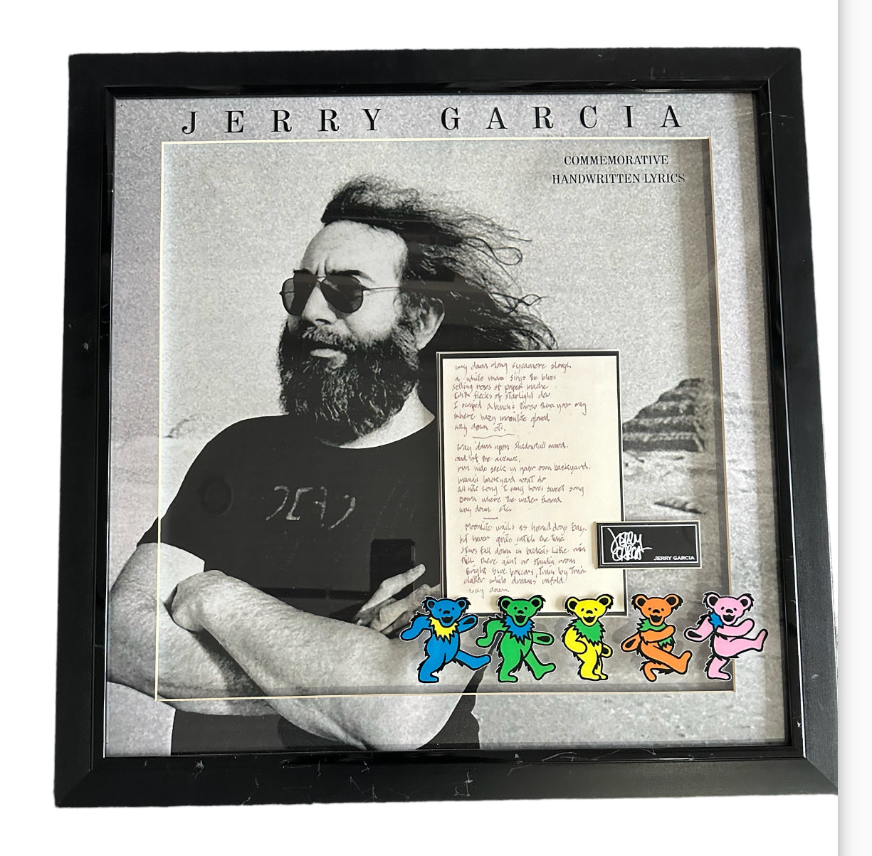Jerry Garcia Commemorative Handwritten Lyrics