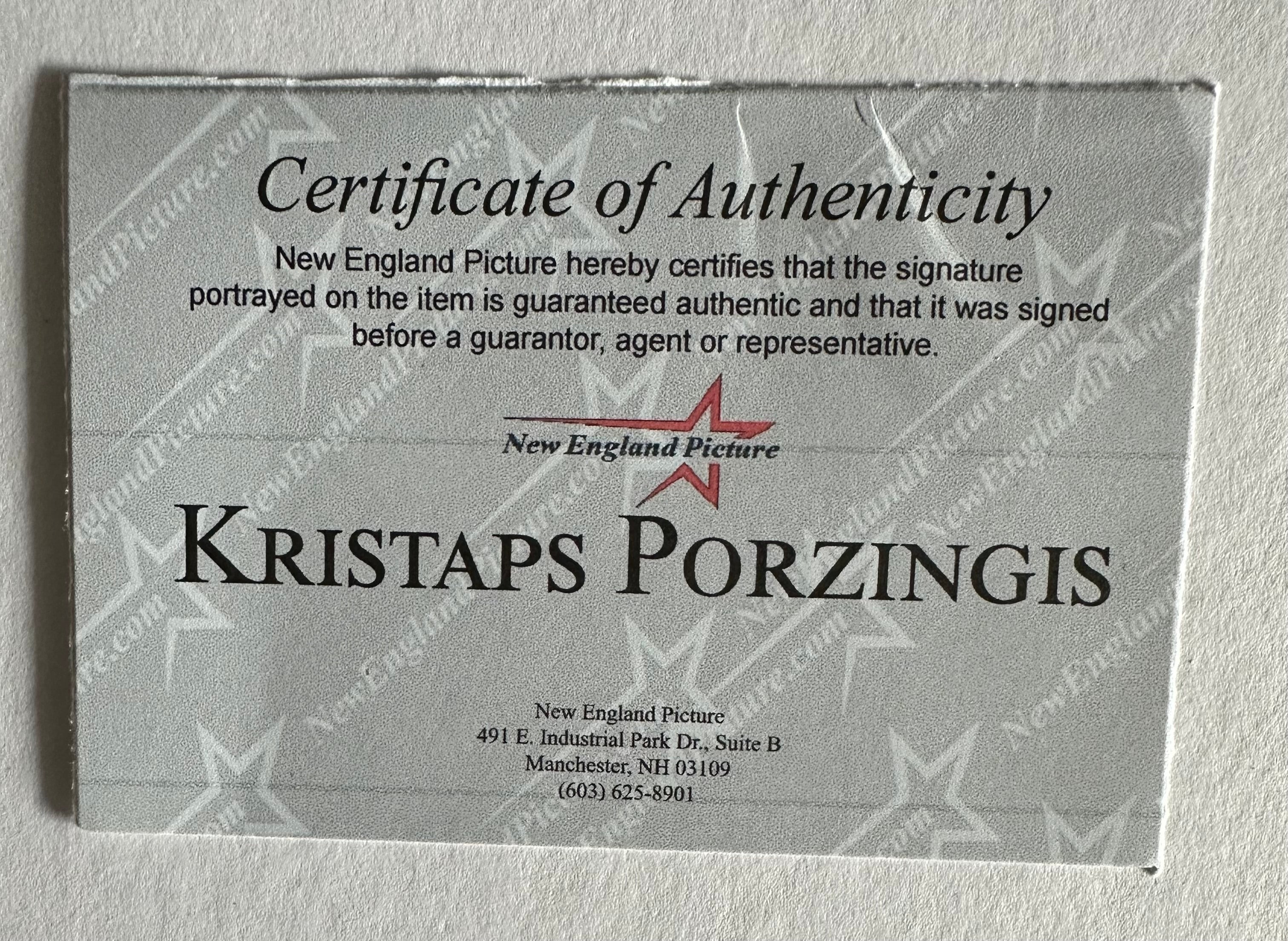 Boston Celtics Kristaps Porzingis Autographed