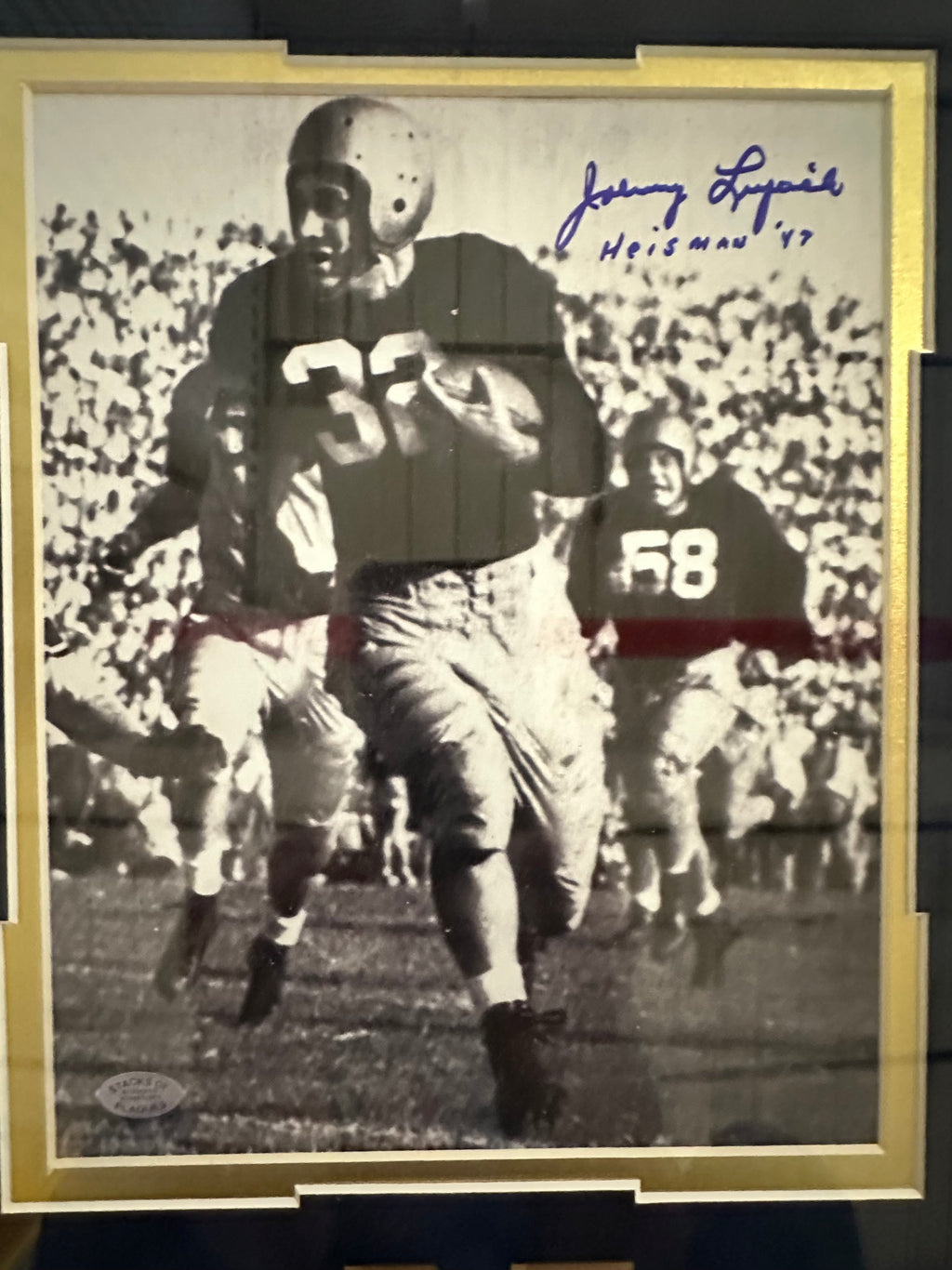 Notre Dame - Johnny Lujack 1947 Heisman Trophy Winner Autographed