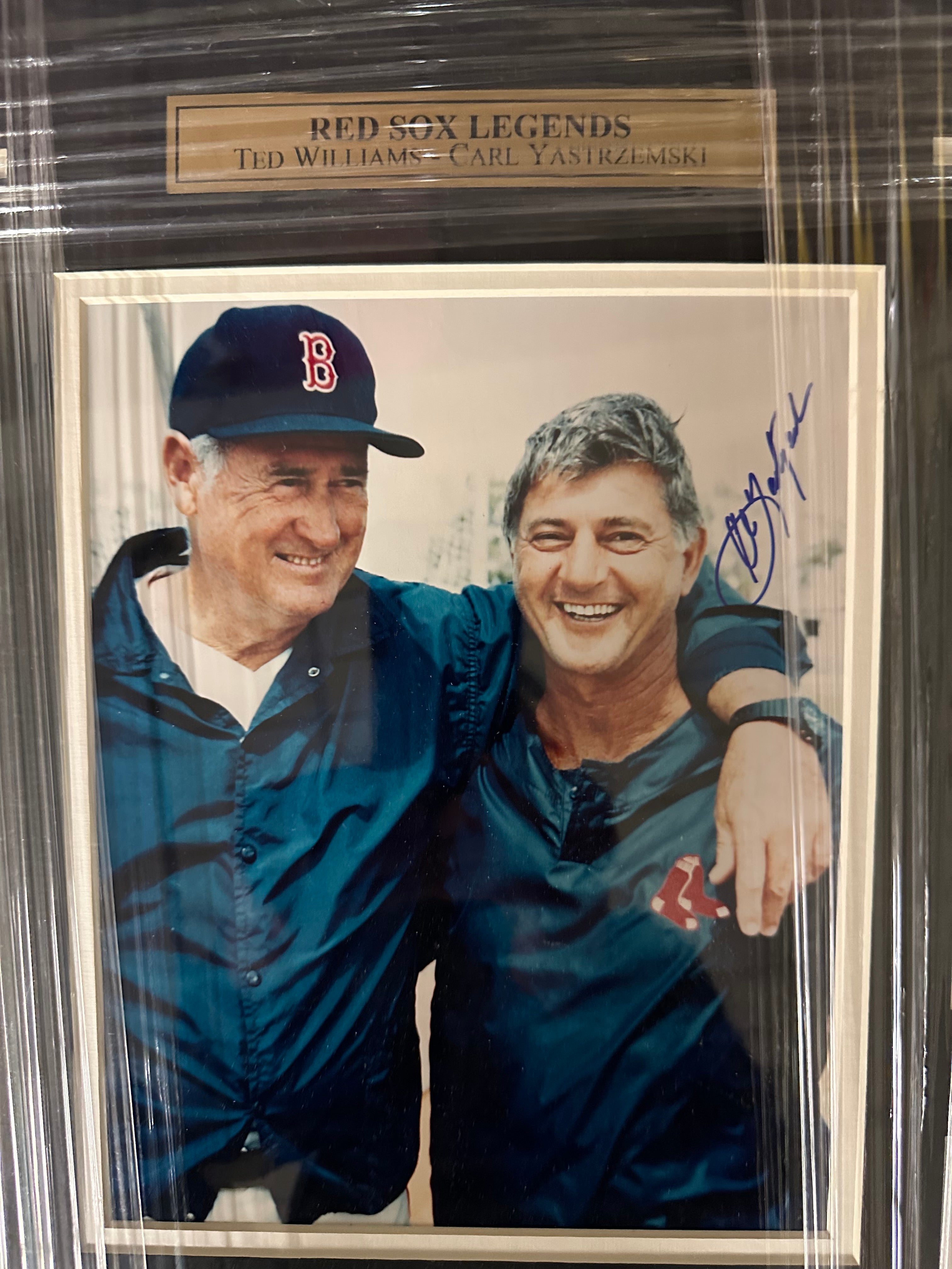 Boston Red Sox - Ted Williams with Carl "Yaz" Yastrzemski autographed by Yaz