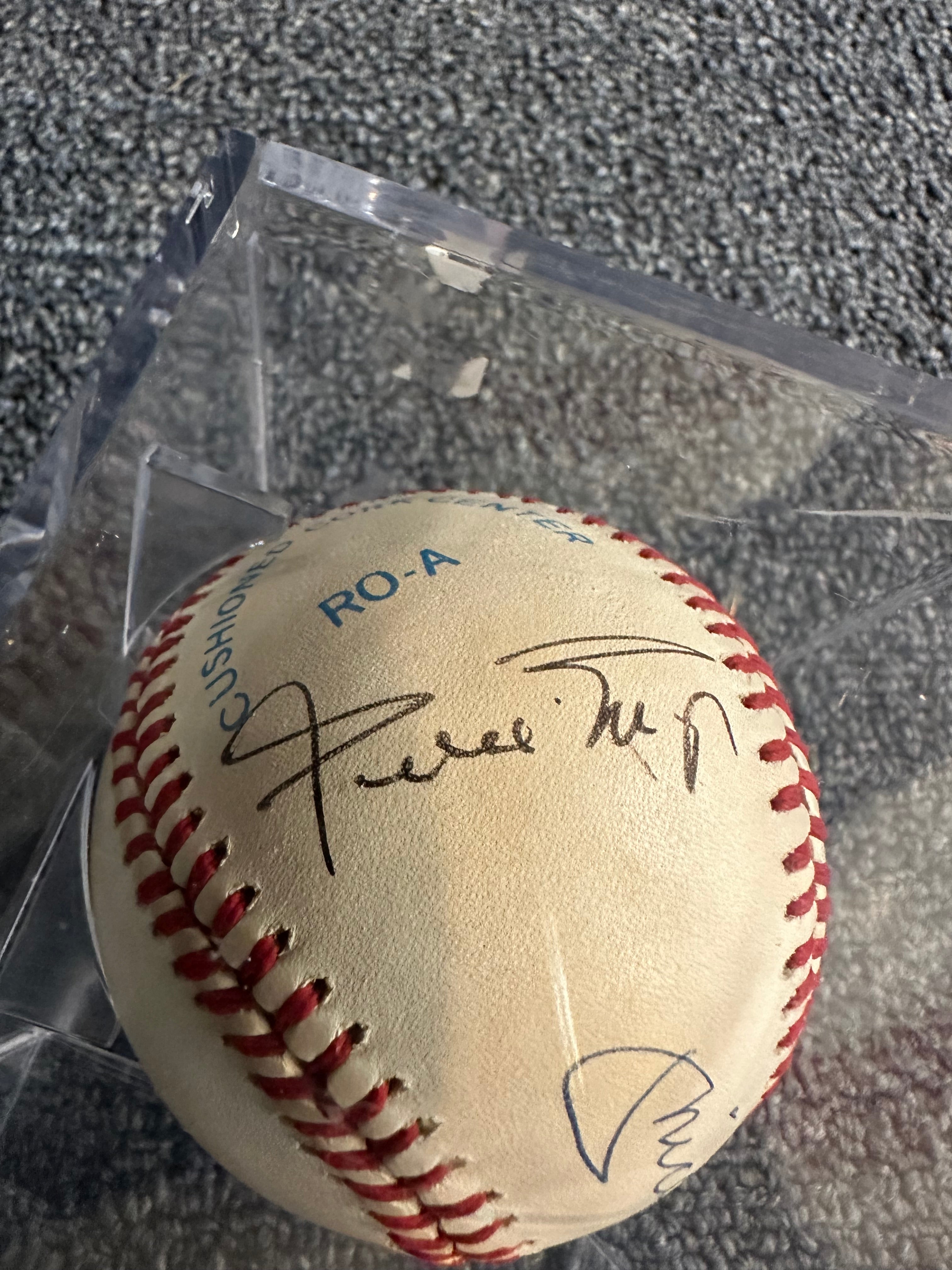 Mickey Mantle | Willie Mays Signed Bobby Brown Baseball MLB Legends NY Yankees