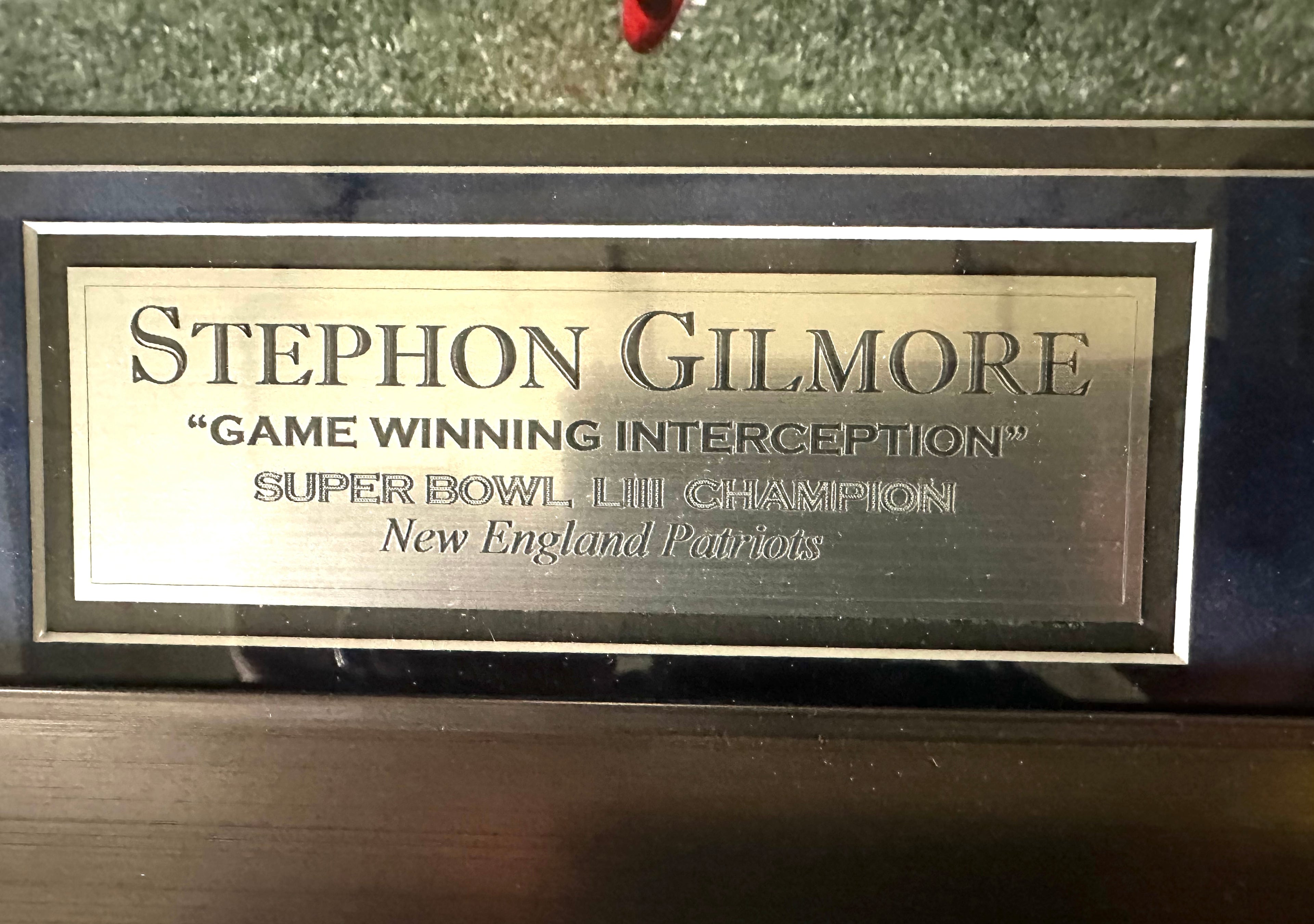 New England Patriots - Stephon Gilmore game winning interception autographed