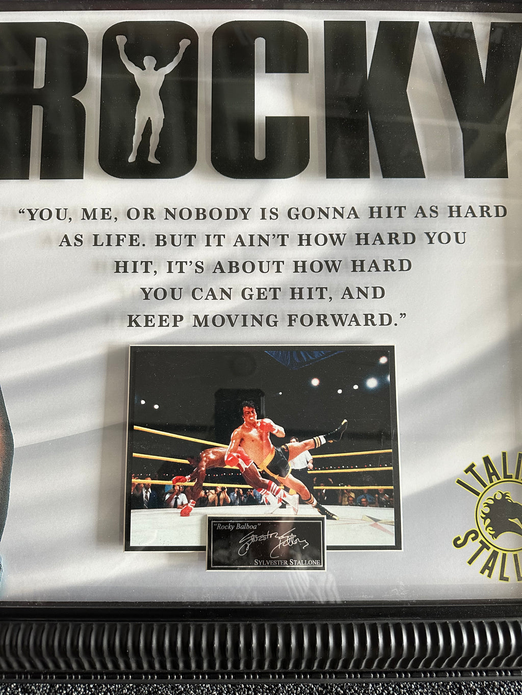 Rocky - Sylvester Stallone Facsimile signature with Quote