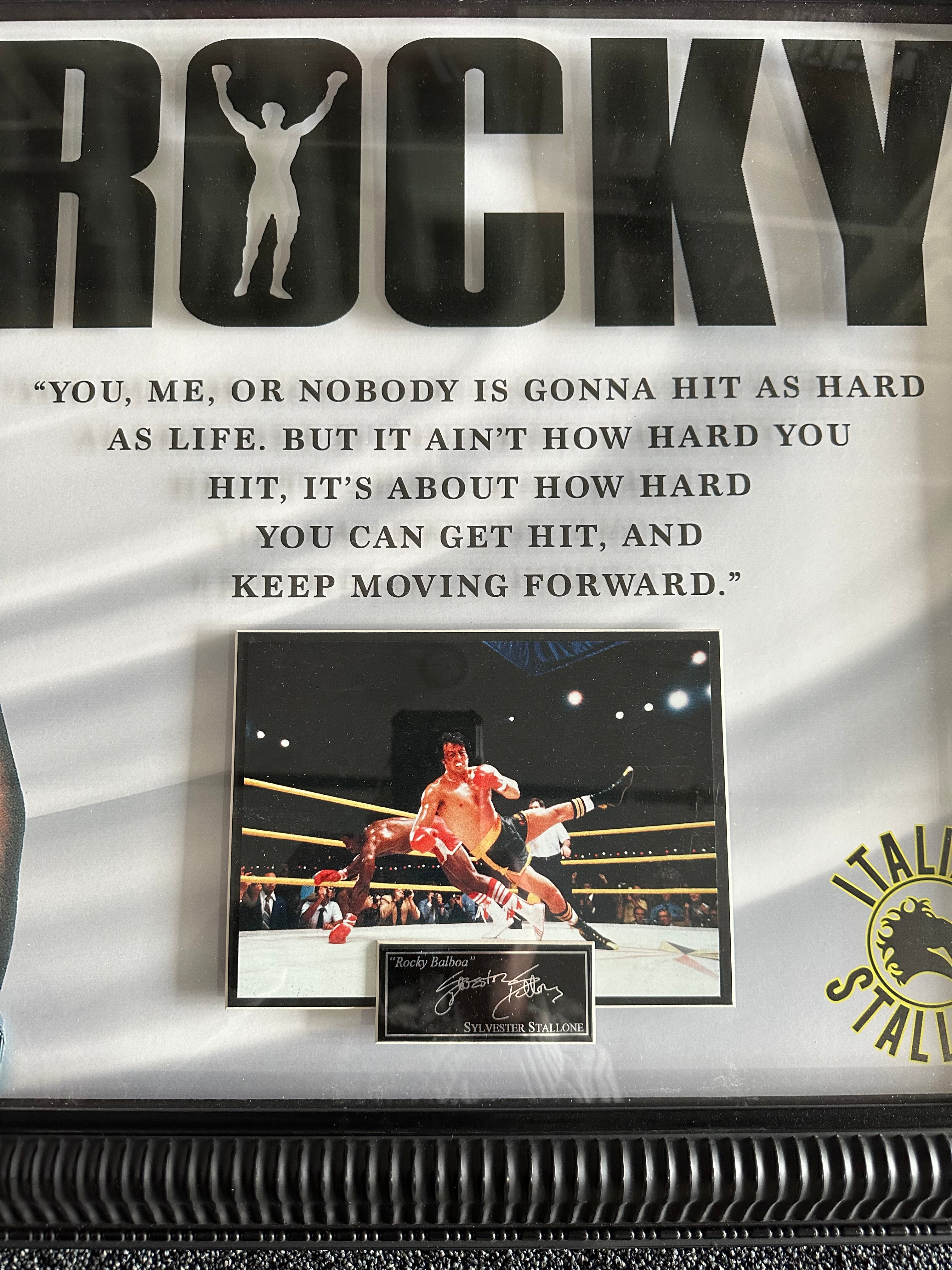 Rocky - Sylvester Stallone Facsimile signature with Quote