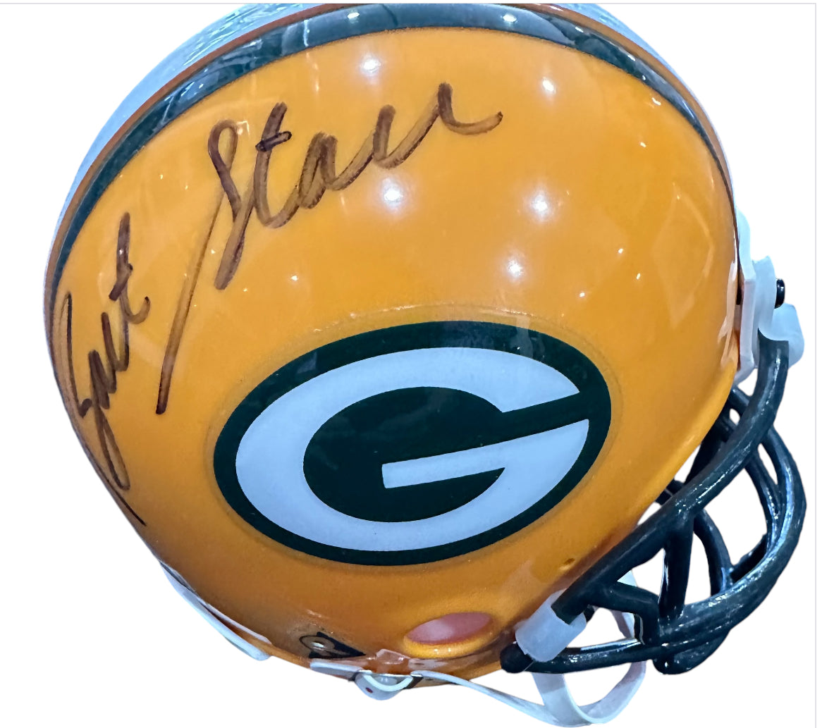 bart starr signed football helmet Autographed/Signed Aaron Rodgers Dual Mini Steiner Sports COA BART STARR GREEN BAY PACKERS