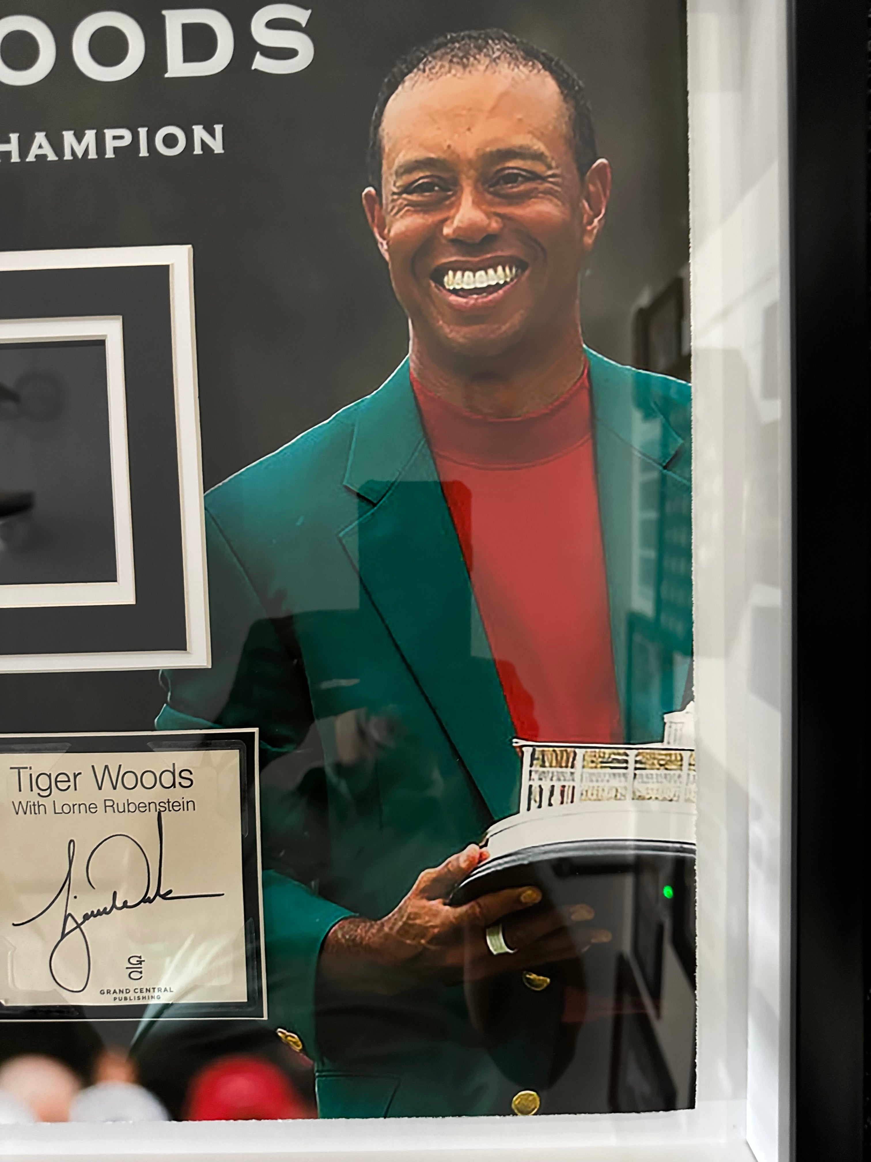 Tiger Woods 2019 Masters Champion Autographed with video montage and replica bad