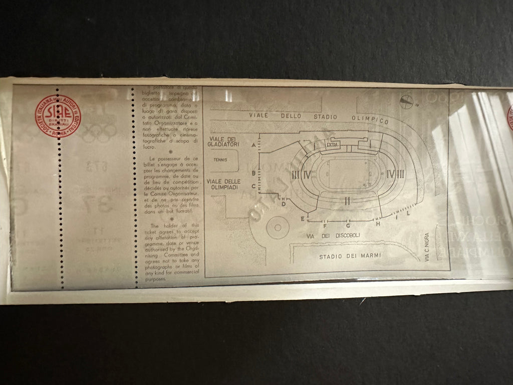 Muhammad Ali picture, Autographed Glove & Ticket - 1960 Olympics (Rome)