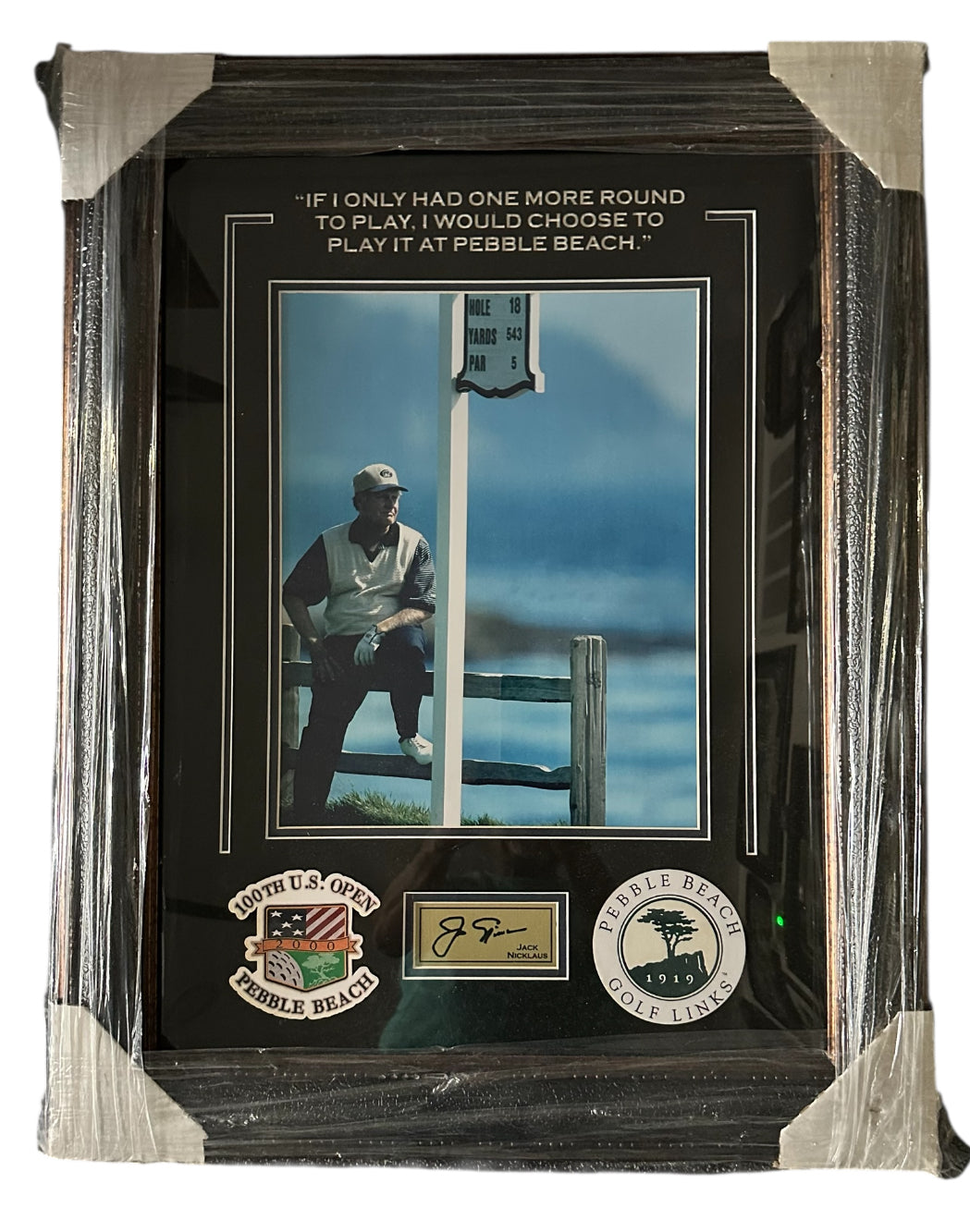 Jack Nicklaus with Pepple Beach quote and Facsimile Autograph