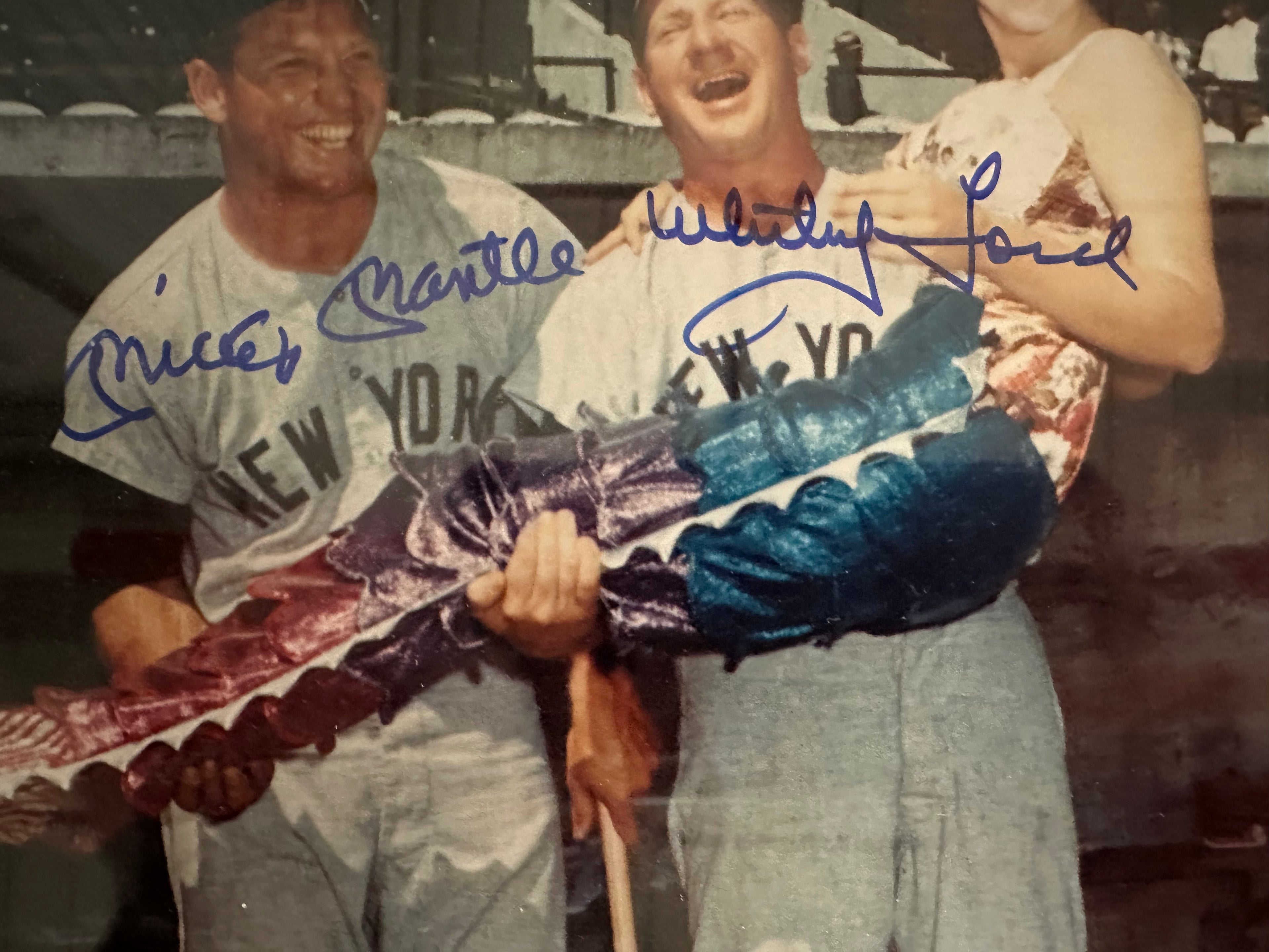 NY Yankees - Mickey Mantle & Whitey Ford Autographed 8x10 Photo with Mermaid