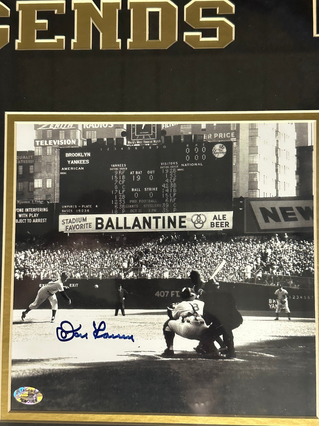 Yankees Legends - Yogi Berra and Don Larson Autographed