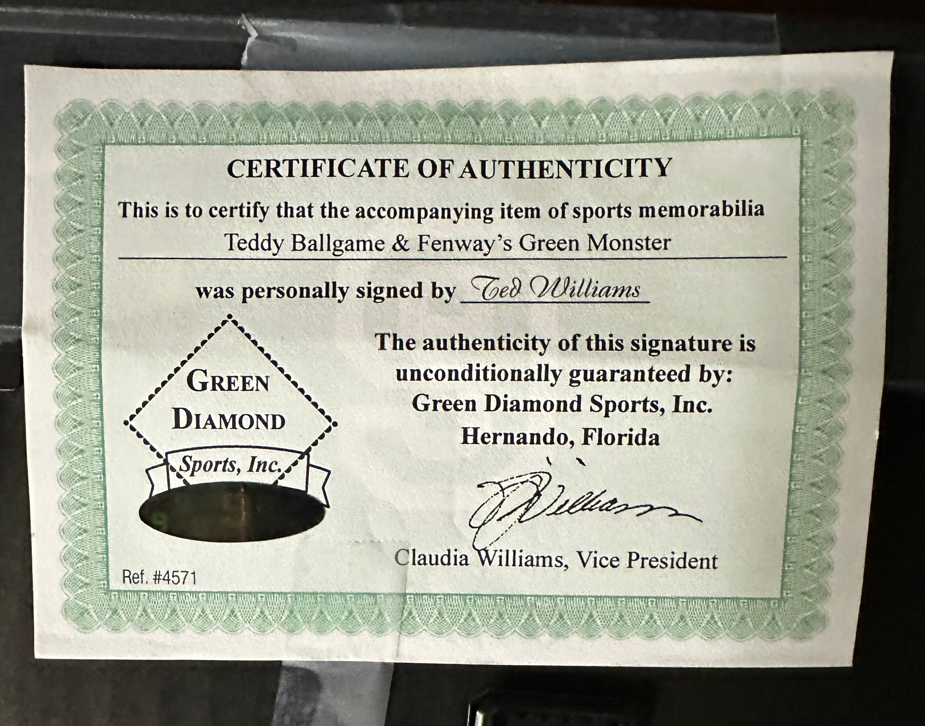 Boston Red Sox - Ted Williams autographed Lithograph changing pitchers