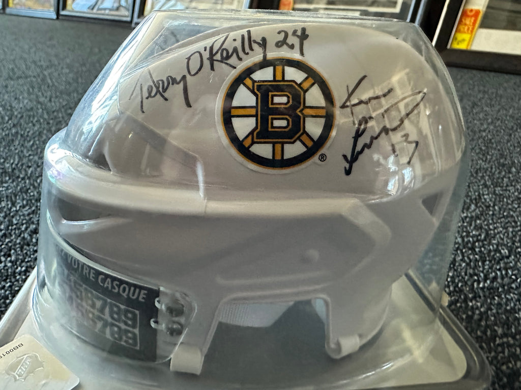 Boston Bruins Alumni Autographed mini helmet