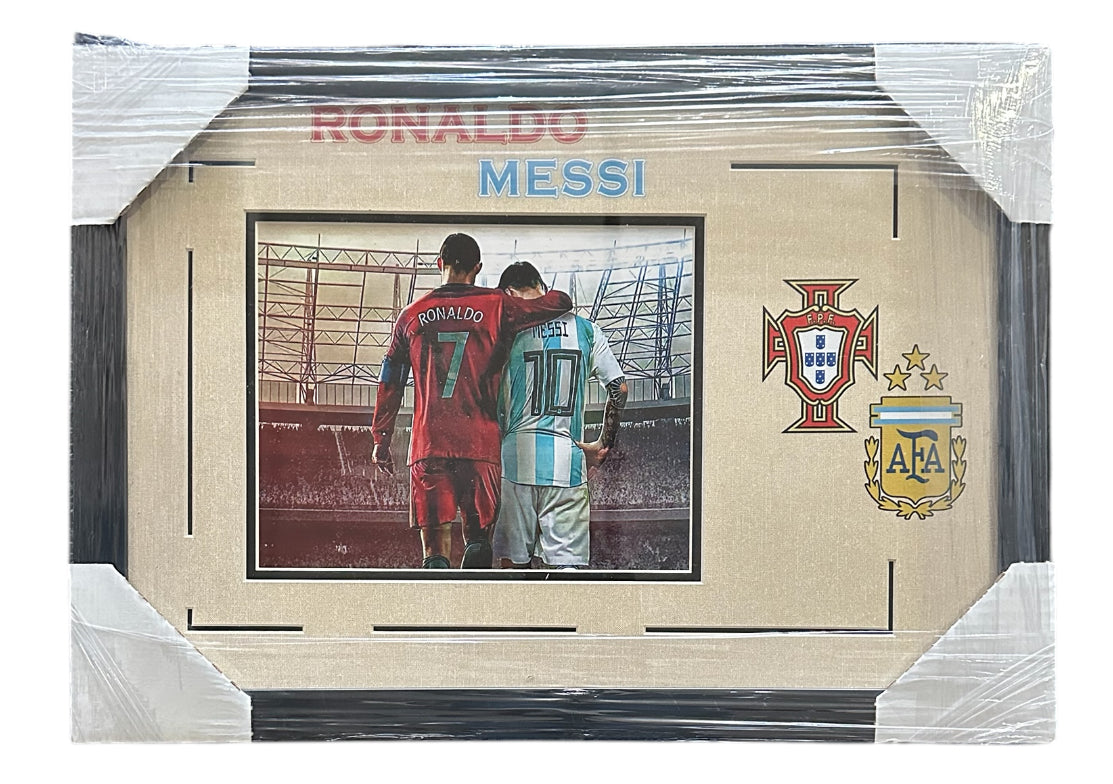Ronaldo & Messi with team crest