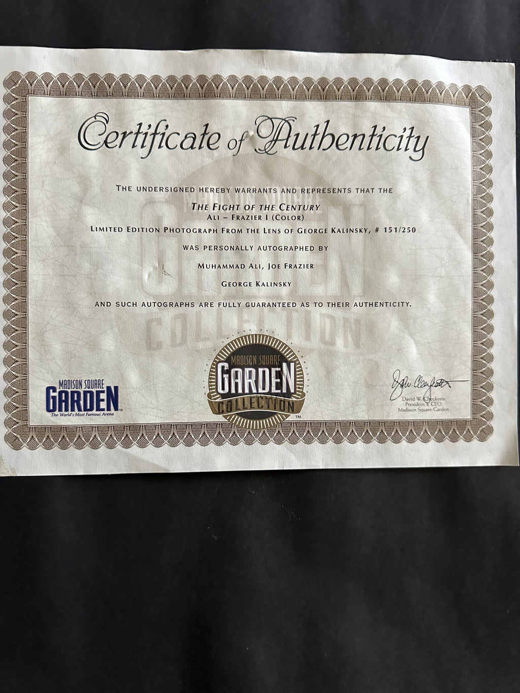 Madison Square Garden - Ali/Frazier Autographed Lithograph