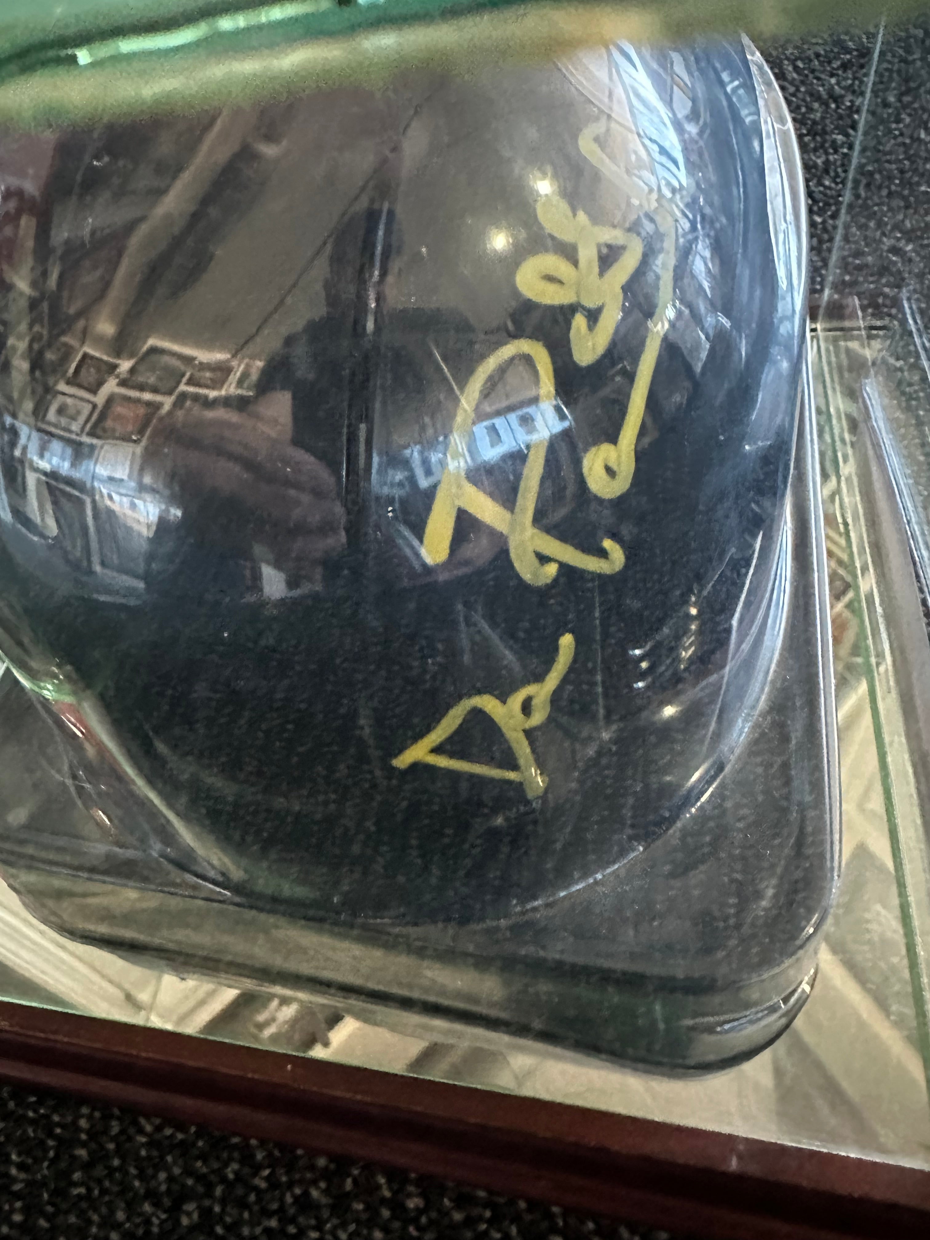 Boston Bruins Dave Pastrnak autographed mini helmet