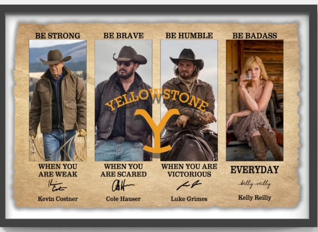Yellowstone - Costner, Hauser, Grimes & Reilly Facsimile autographs
