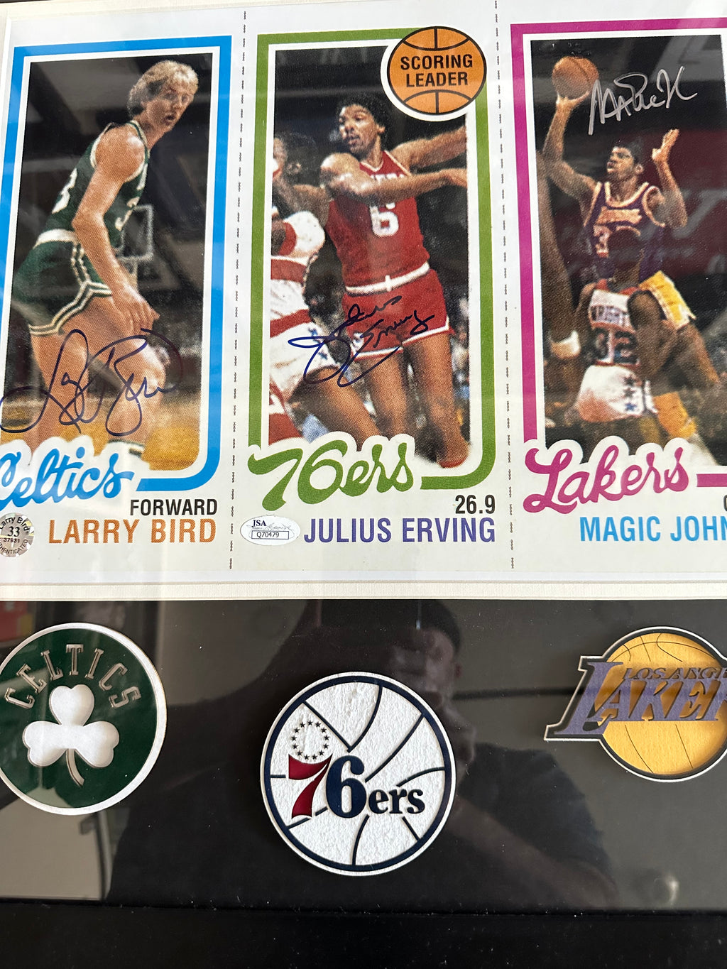 Basketball Legends Bird, Erving, Johnson - Autographed (3)