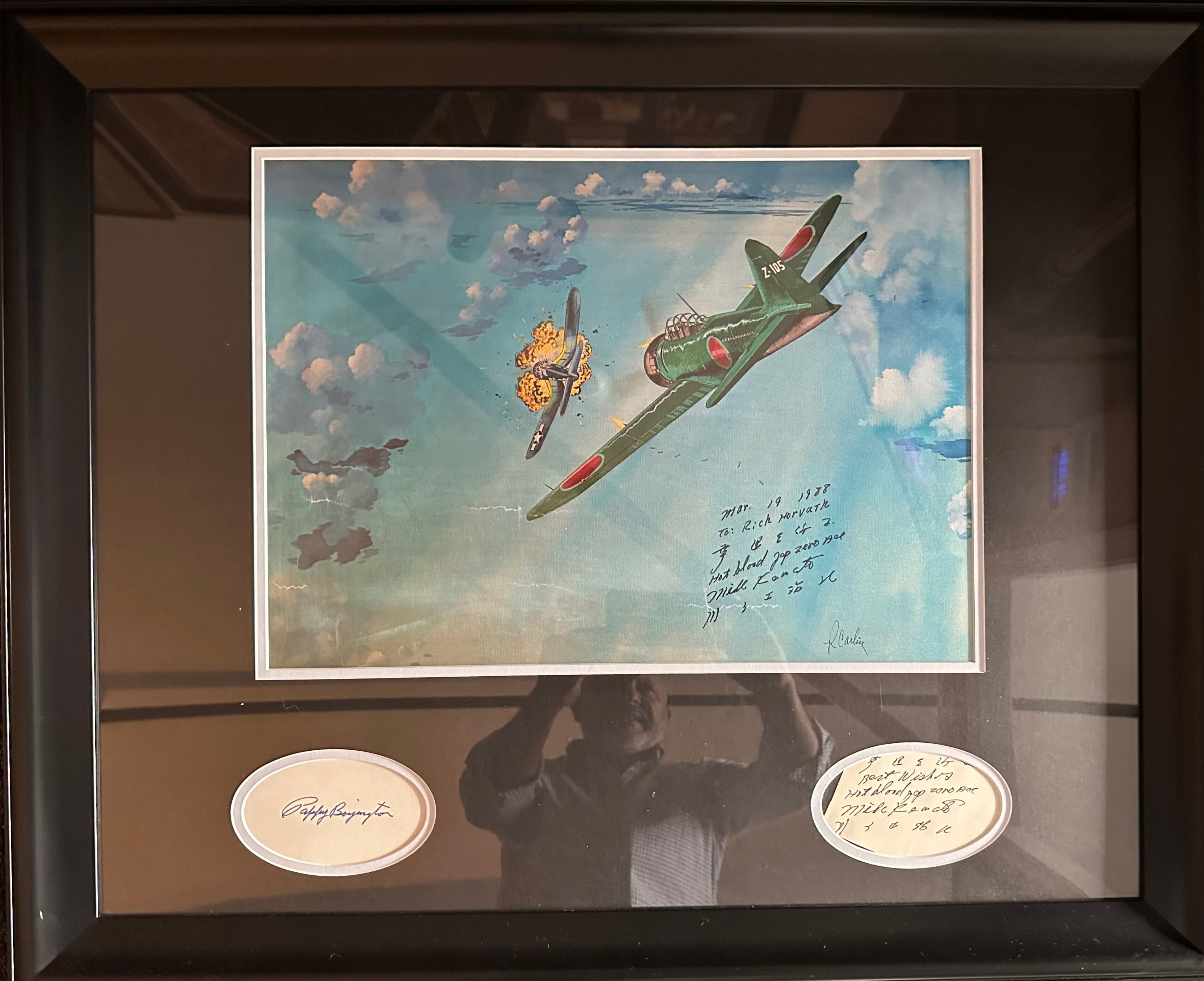 Pappy Boyington & Japanese autographed cut