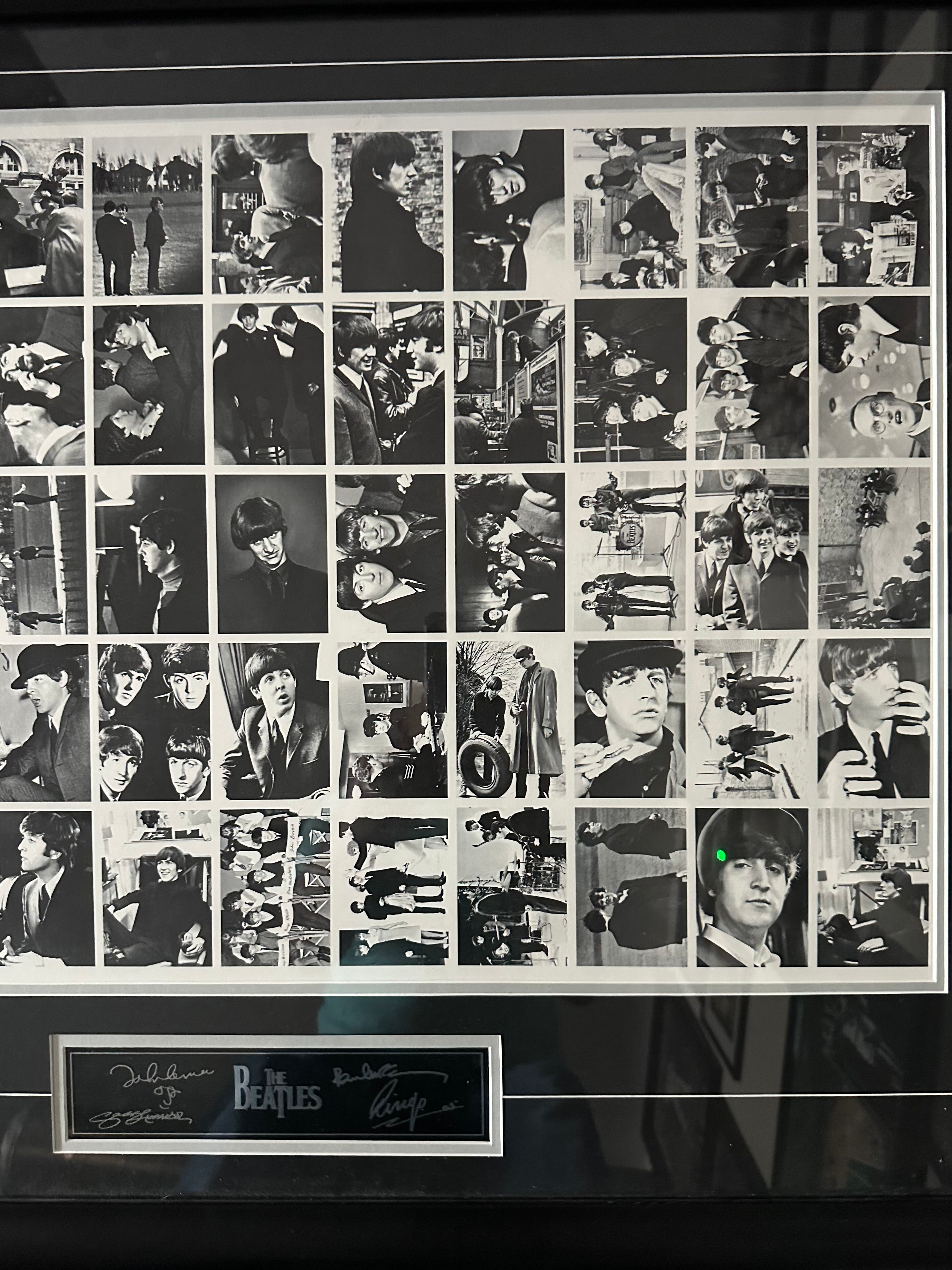 The Beatles Cards collage in black and white