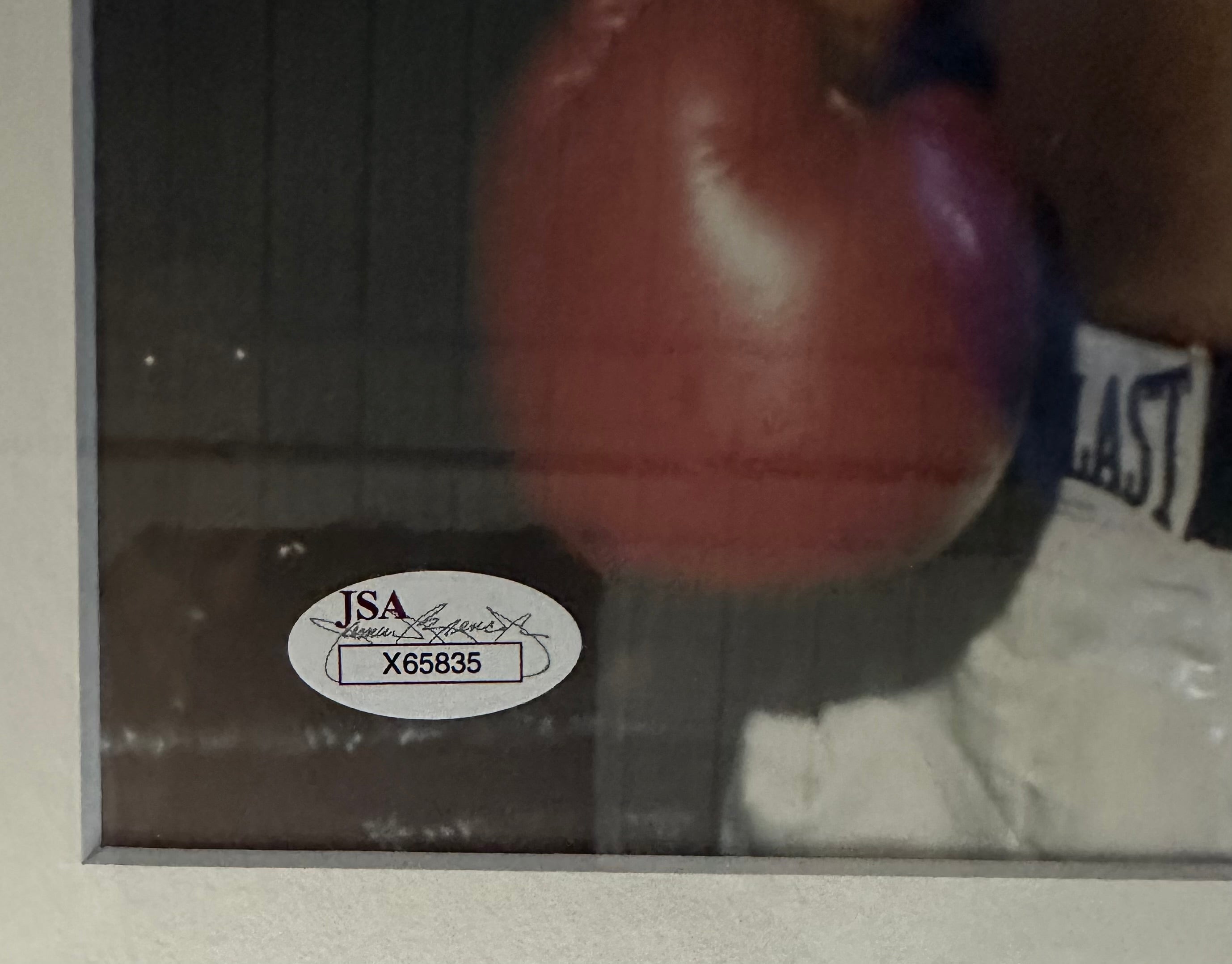 Muhammad Ali Autographed 8 x 10 photo and Boxing shorts