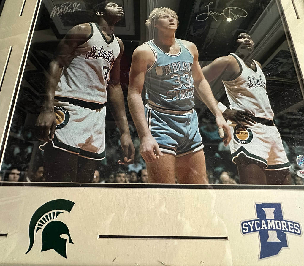 Larry Bird vs Magic Johnson in College Autographed