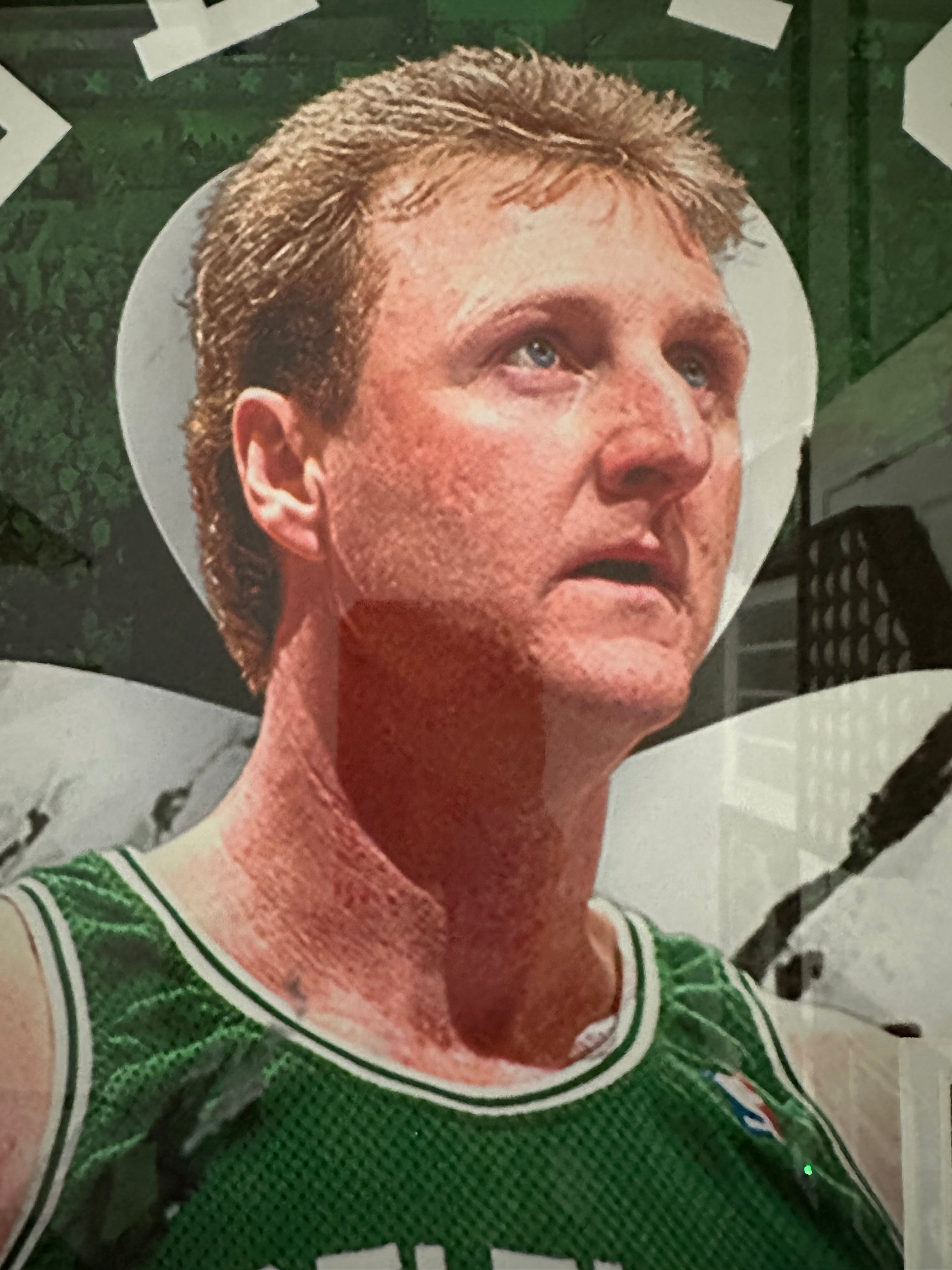 Boston Celtics - Larry Bird with video montage and facsimile signature