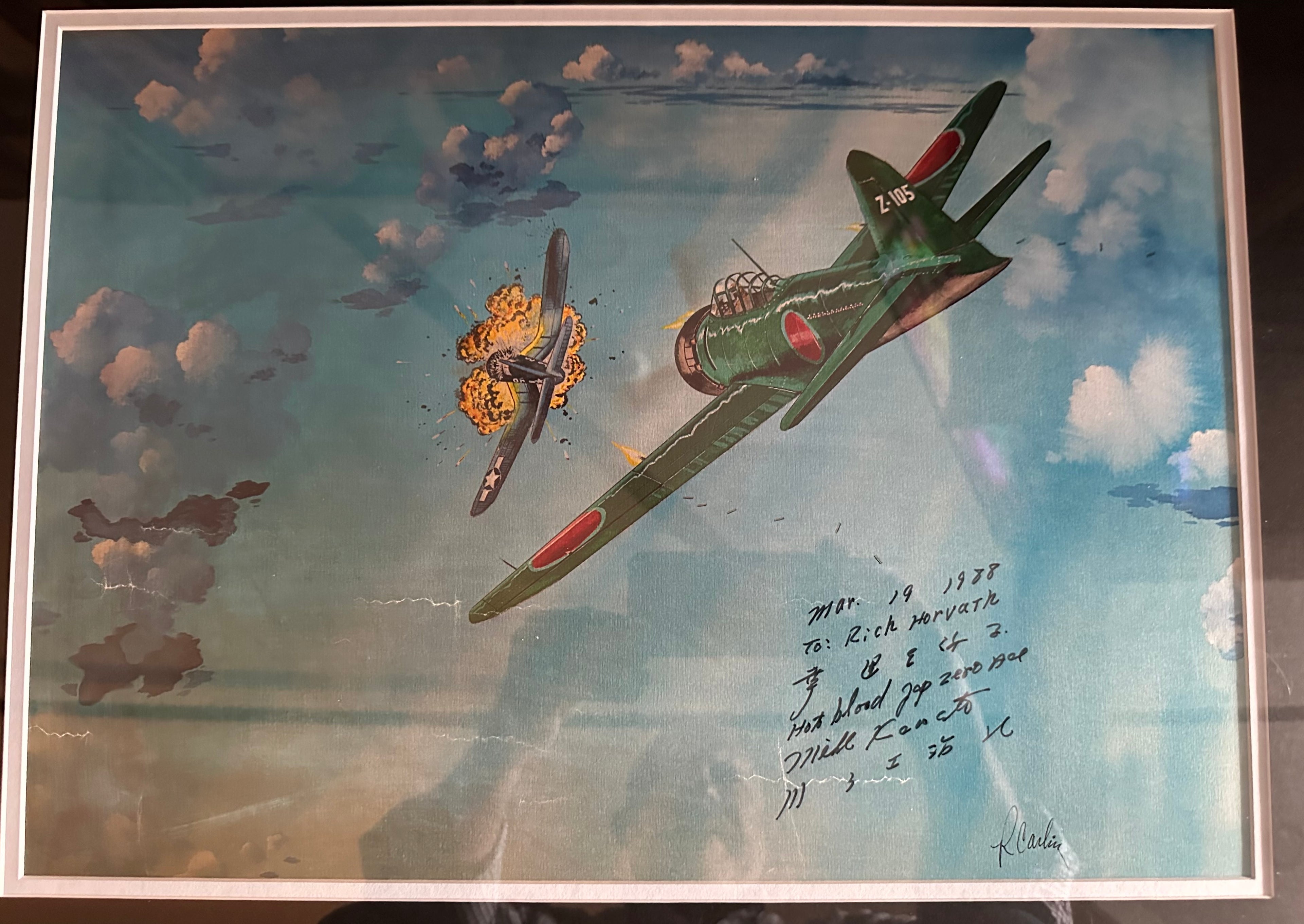Pappy Boyington & Japanese autographed cut