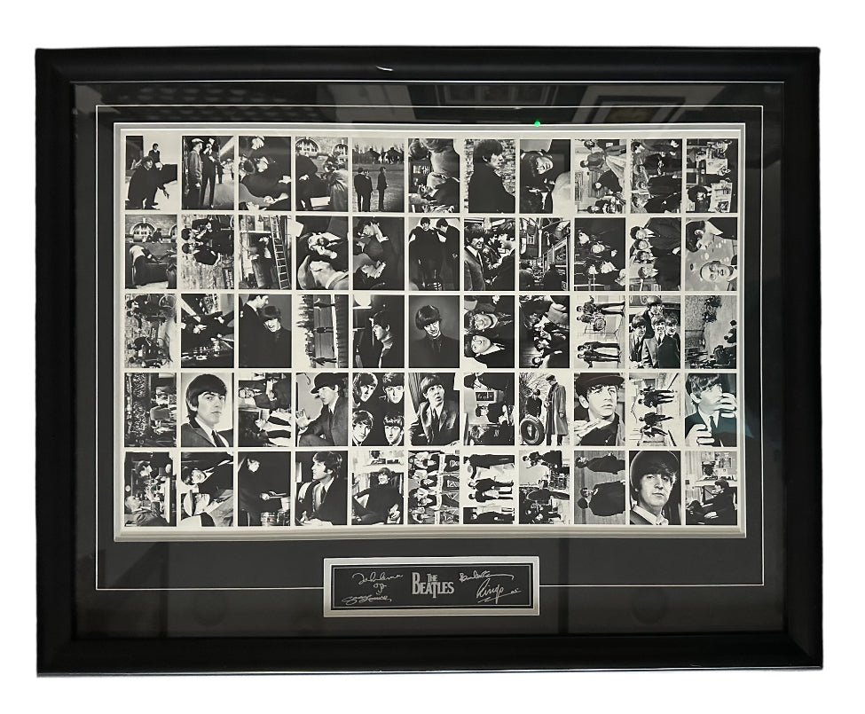 The Beatles Cards collage in black and white