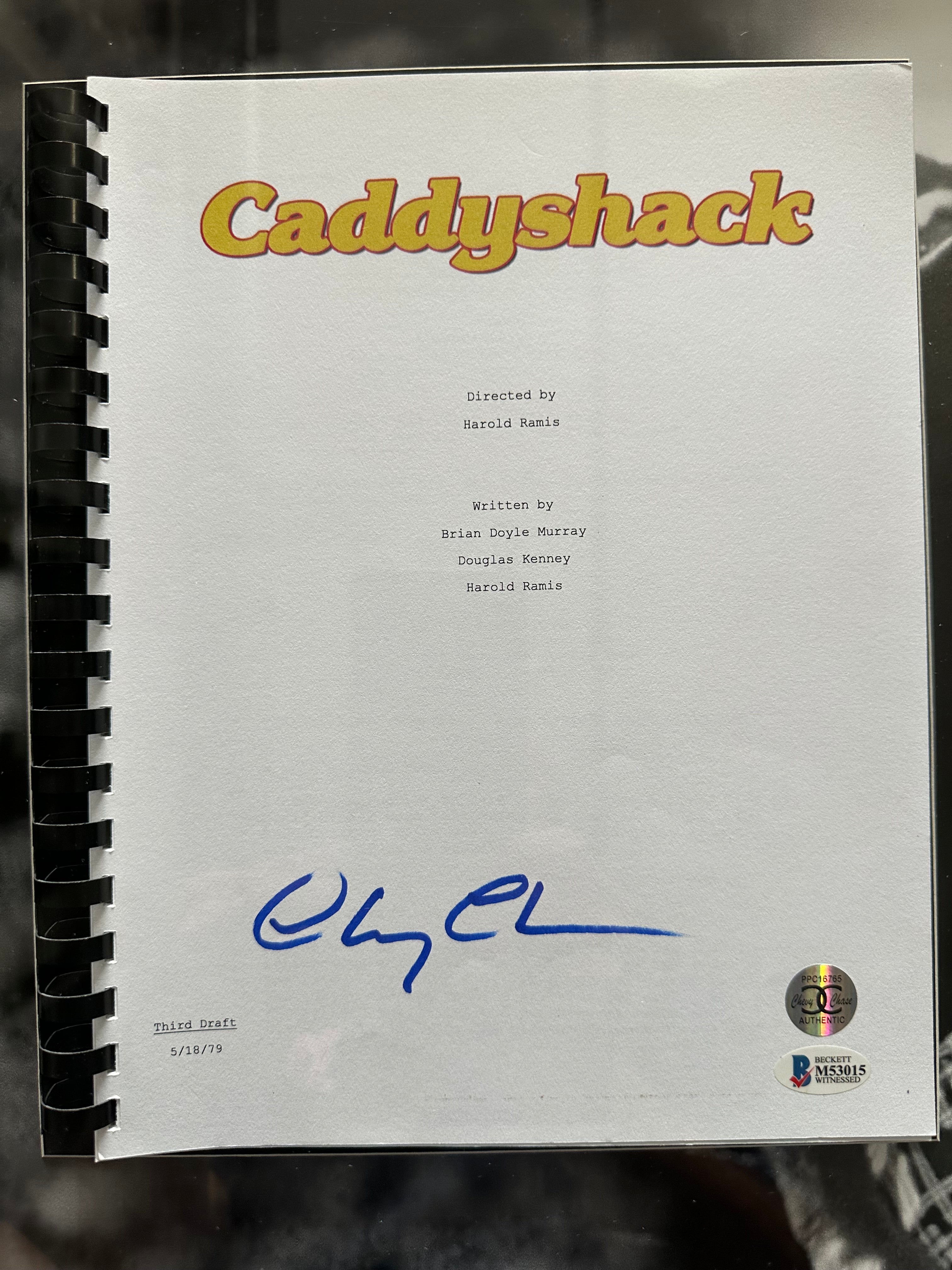 Caddy Shack - Chevy Chase Autographed Script in 3D Shadow Box