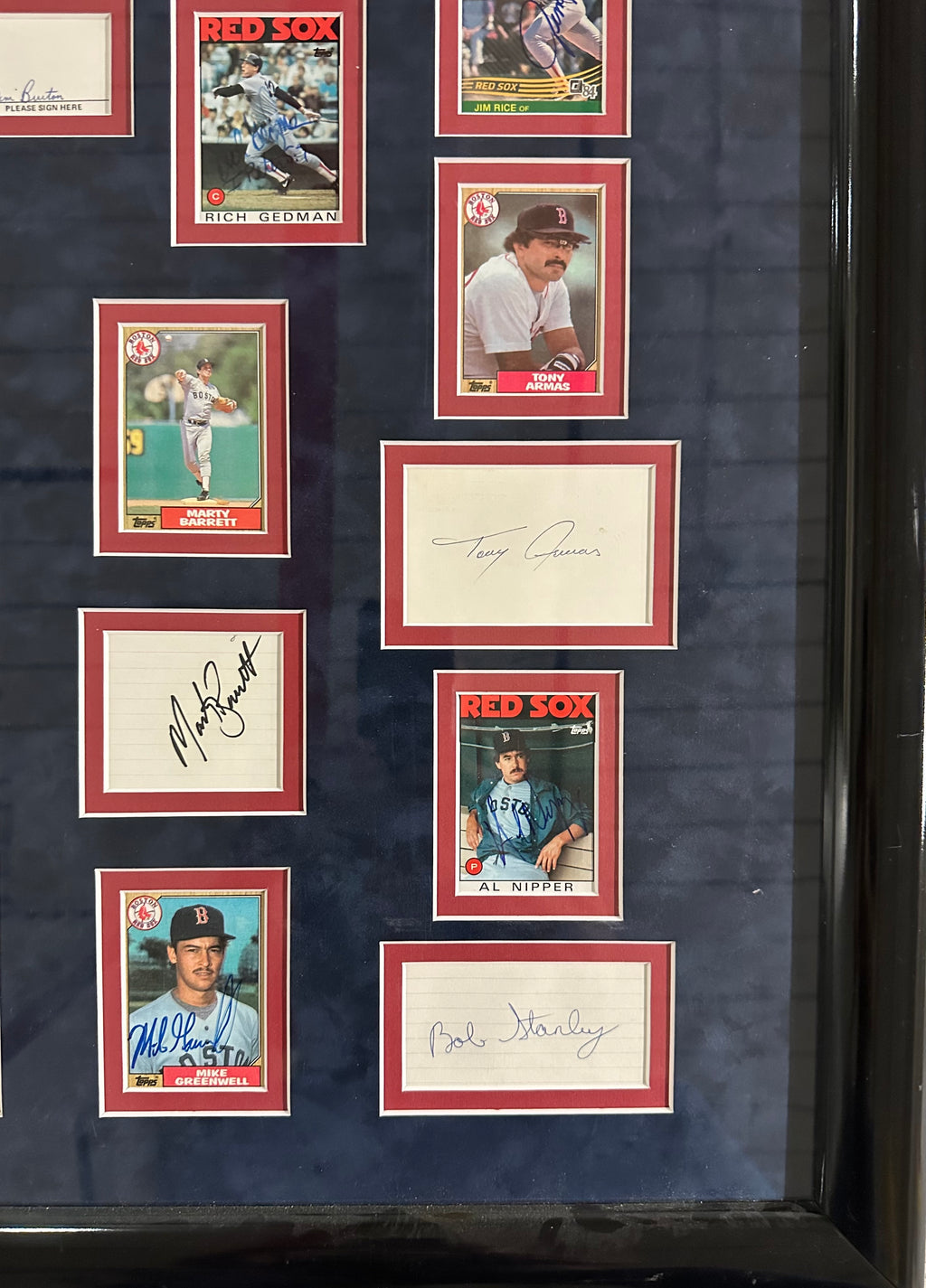 Boston Red Sox - 1975/1986 ALCS Collage with multiple Autographed Cuts & Cards
