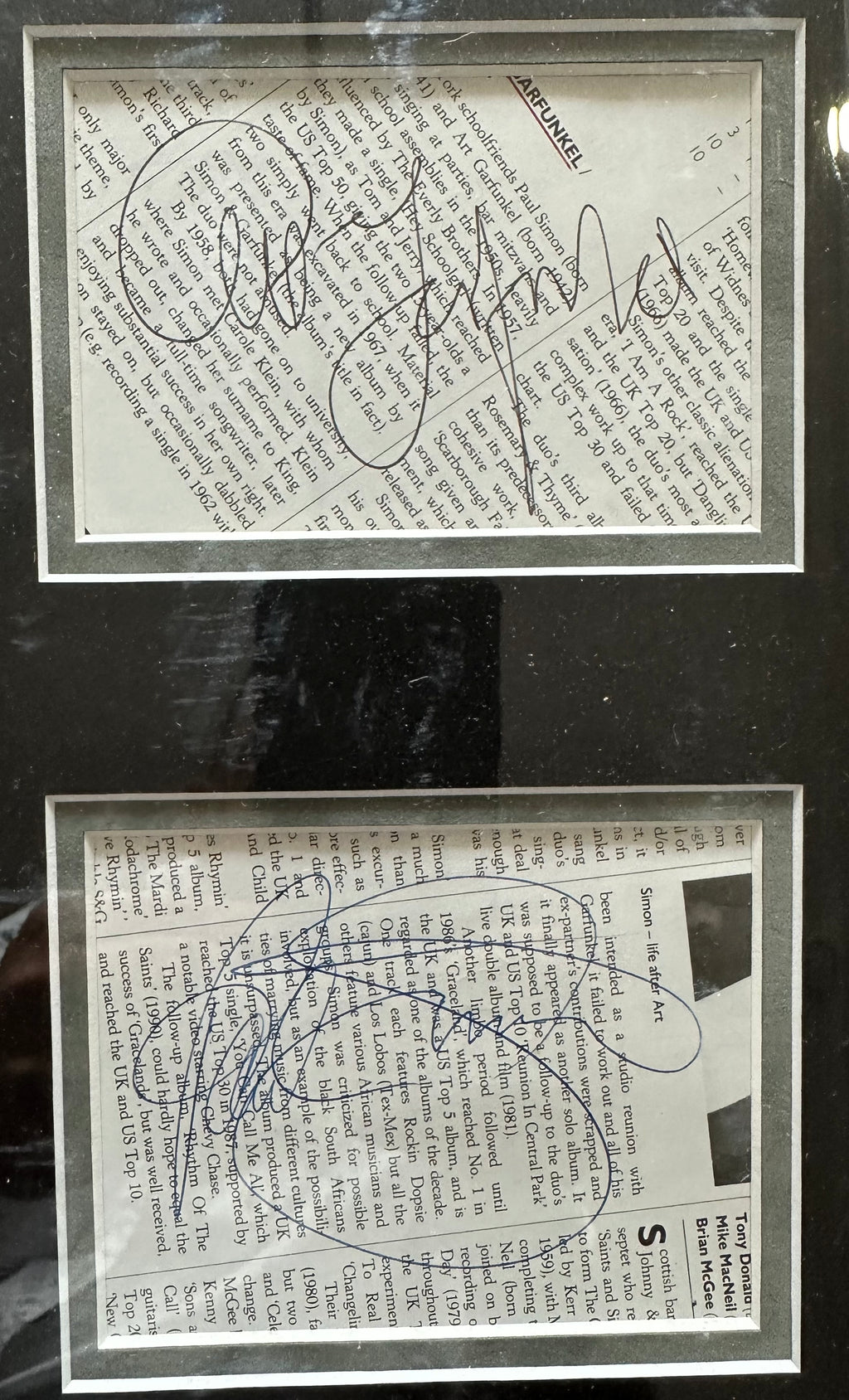 Simon & Garfunkel Autographed Cuts