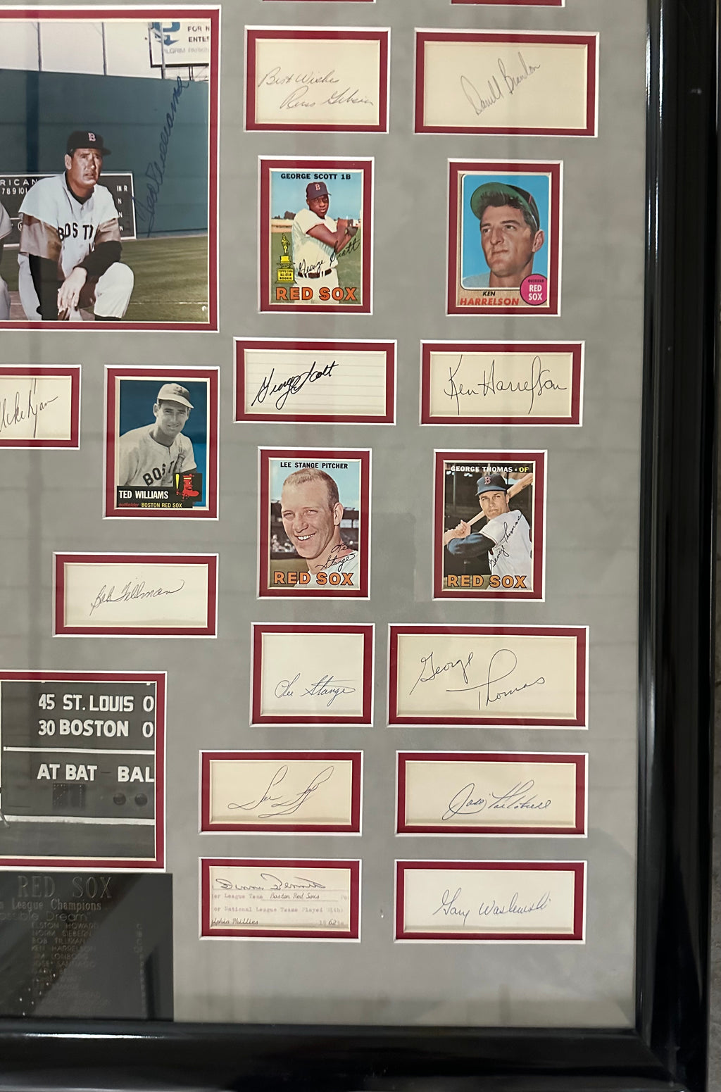 Boston Red Sox - 1967 Program & Scorecard with Multiple Autographed Cuts & Cards