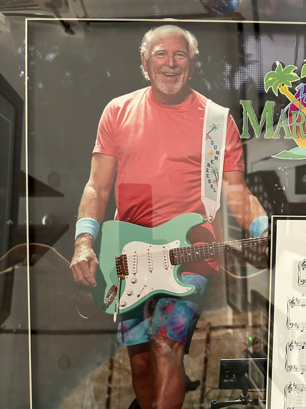 Jimmy Buffet with Replica "Margaritaville" sheet music