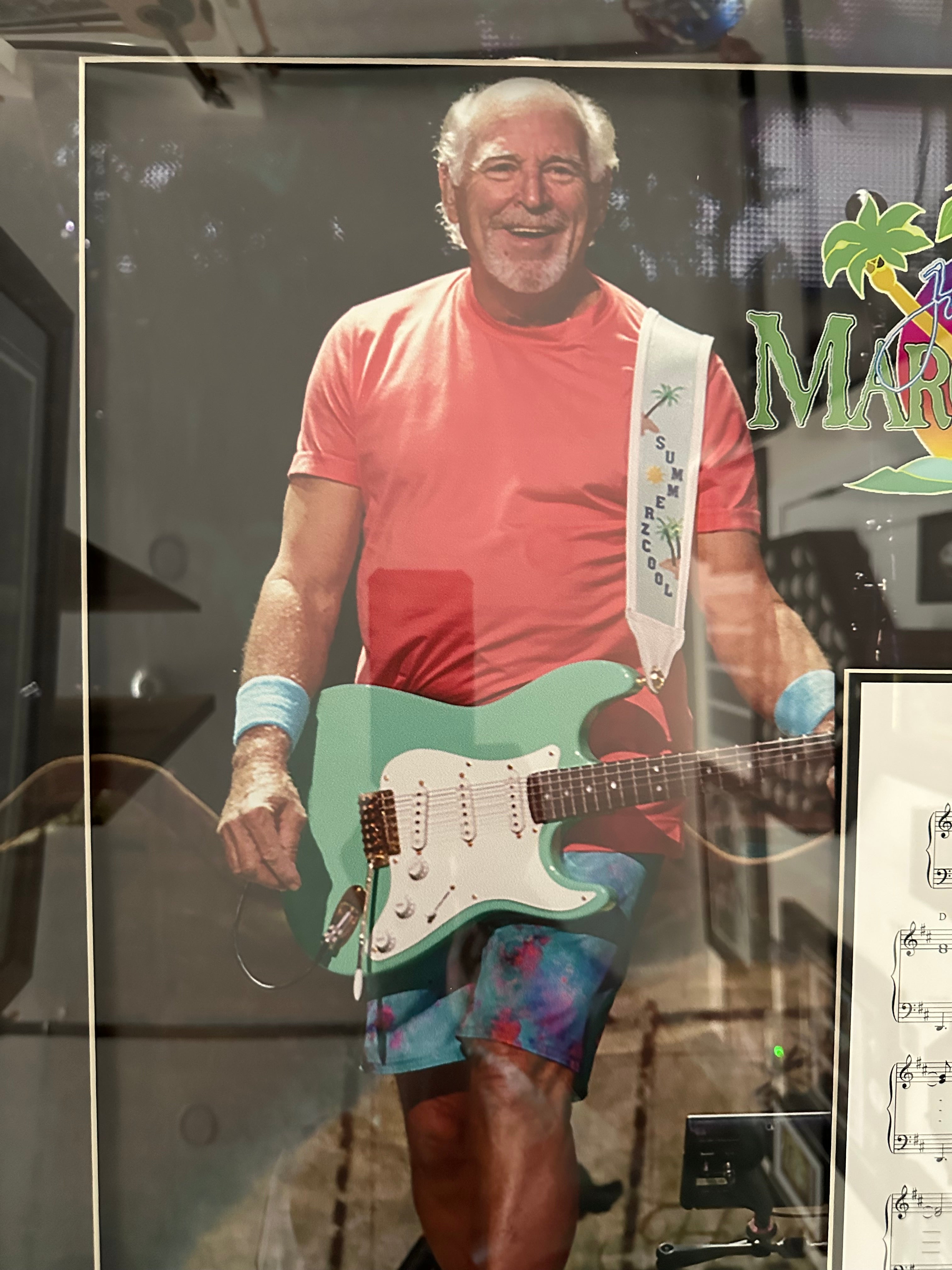 Jimmy Buffet with Replica "Margaritaville" sheet music
