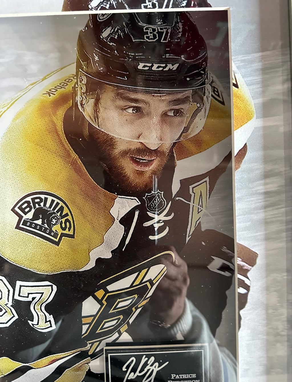 Patrice Bergeron with Retirement Quote and LED Lighting