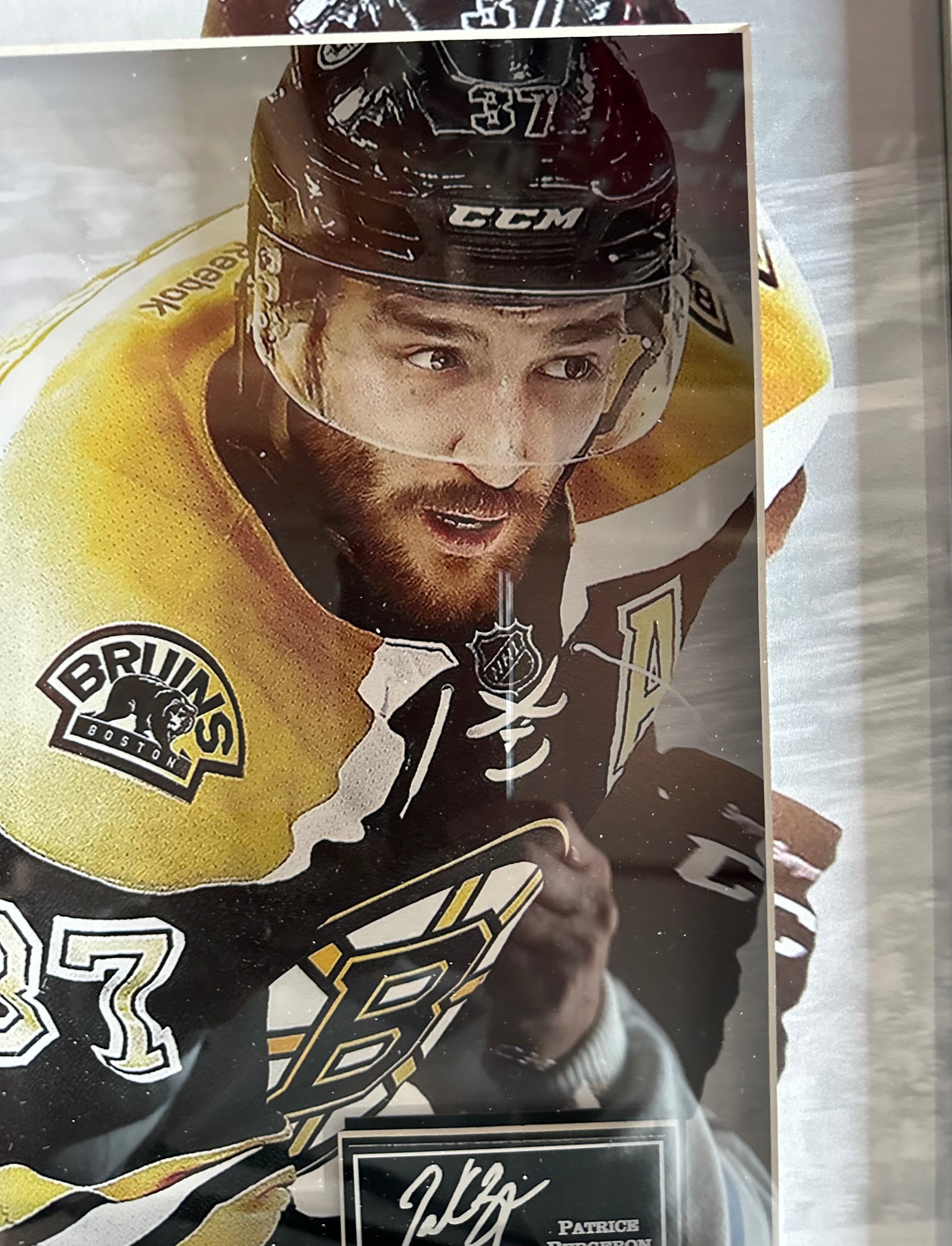 Patrice Bergeron with Retirement Quote and LED Lighting