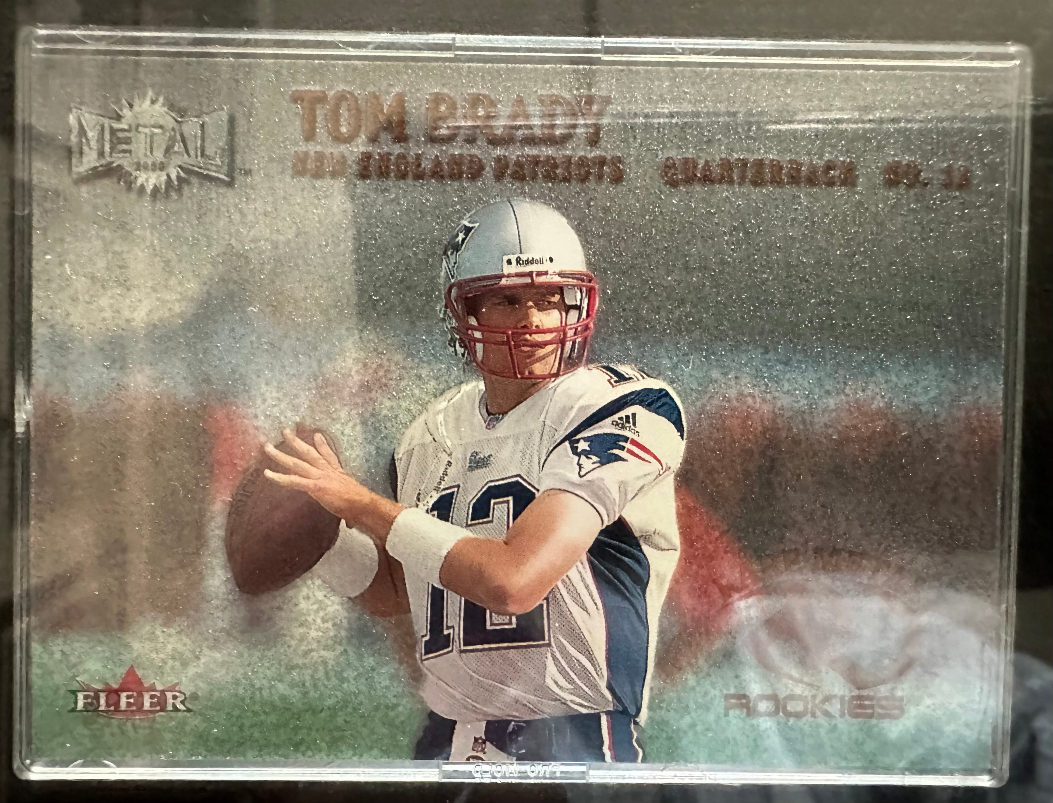 New England Patriots - Tom Brady 3D cut out with Fleer Rookie card