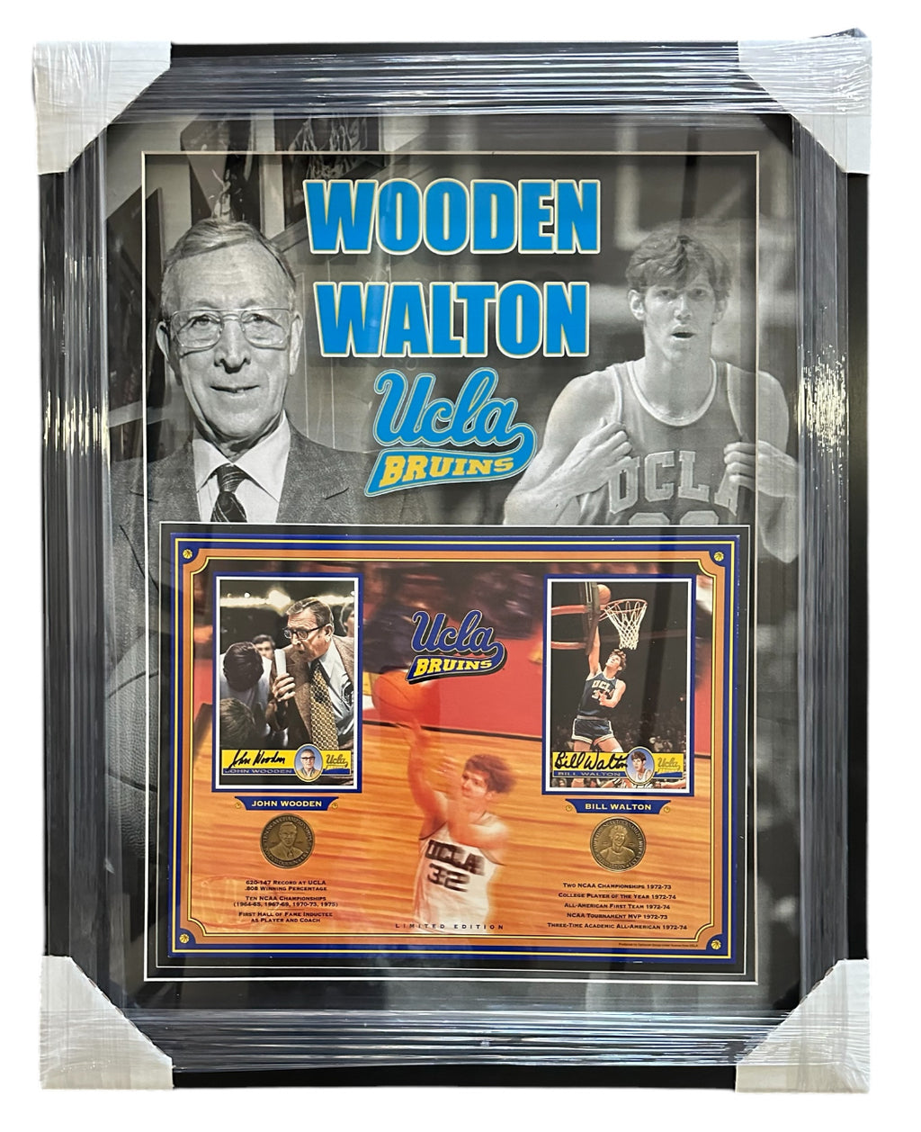 UCLA Bruins - Wooden and Walton Autographed with commemorative coins