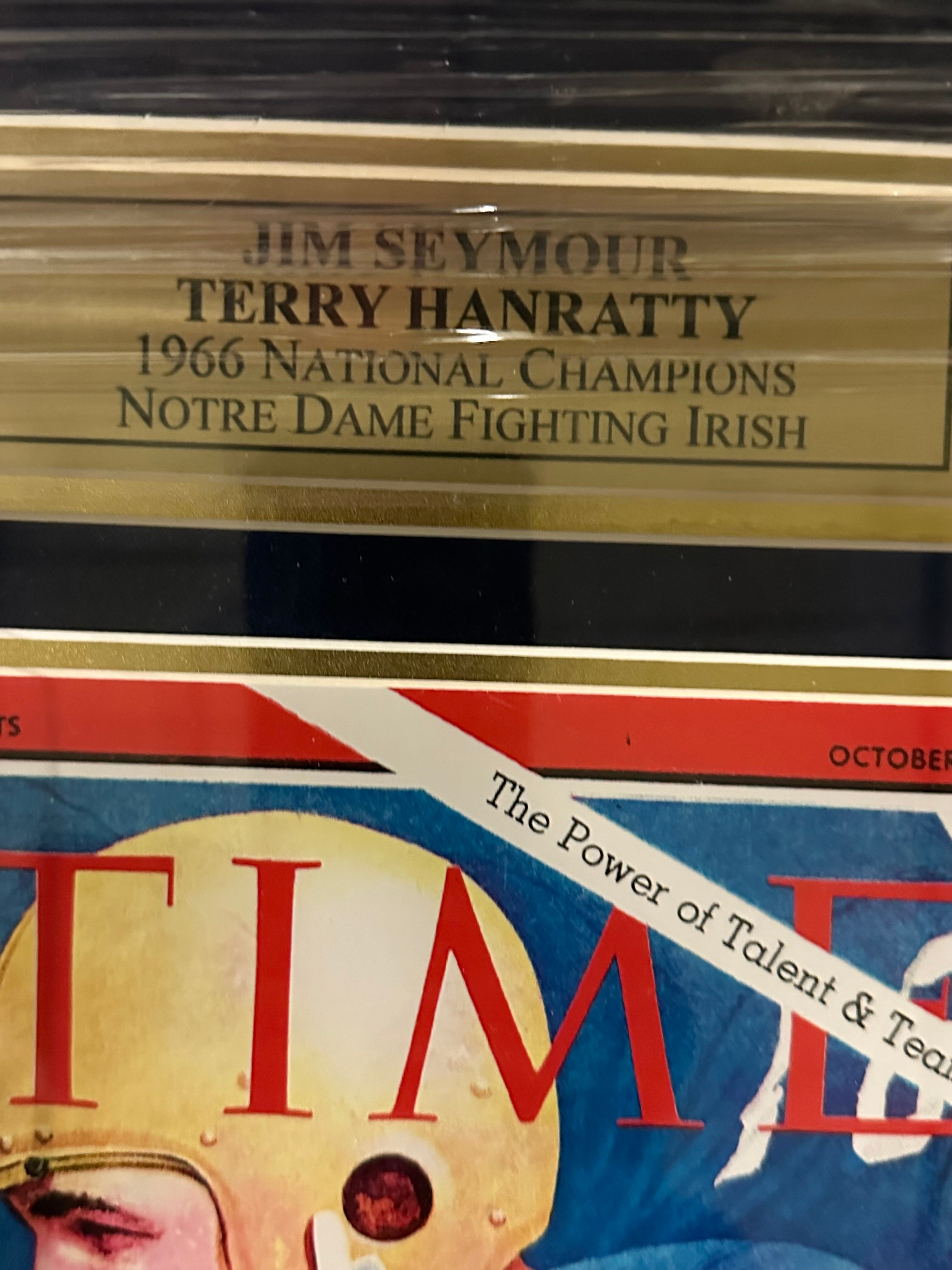 Notre Dame - Seymour & Hanratty Time Mag. & autographed signature addition cards