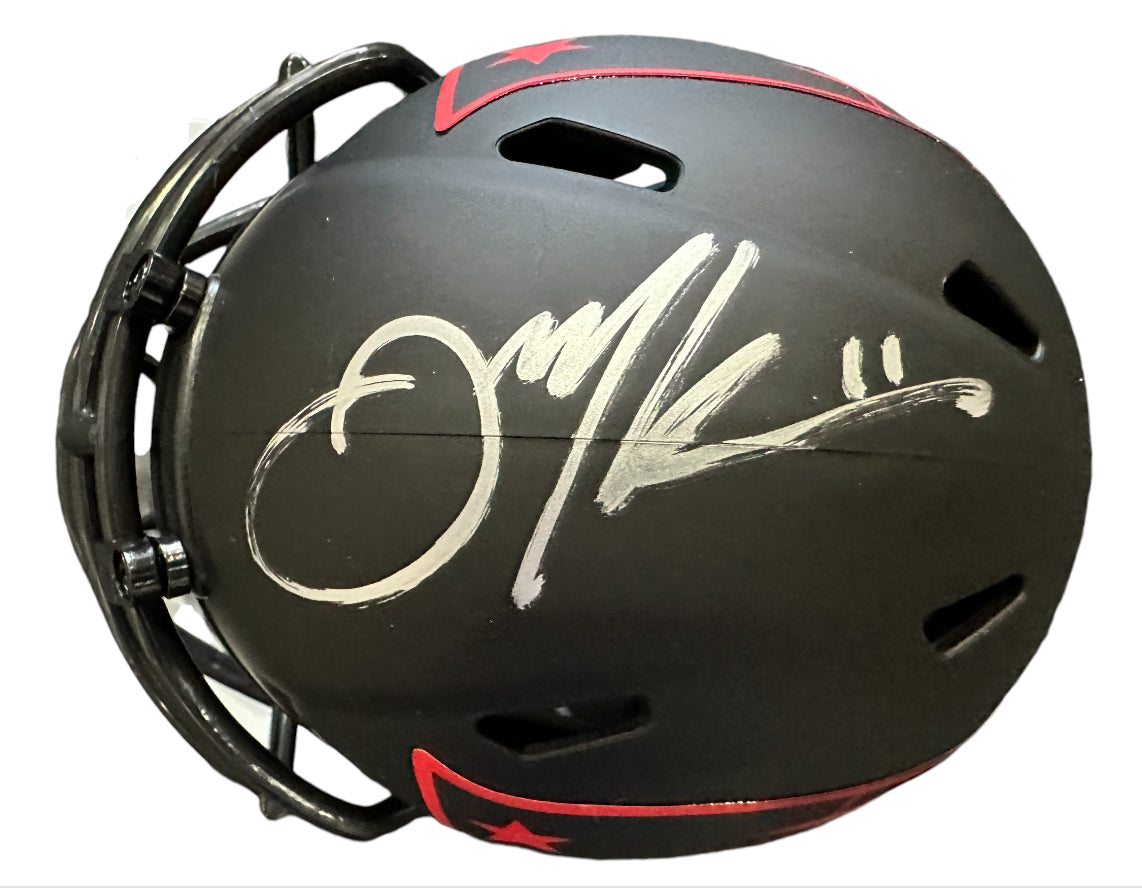 New England Patriots - Julian Edelman Autographed Black Mini Helmet