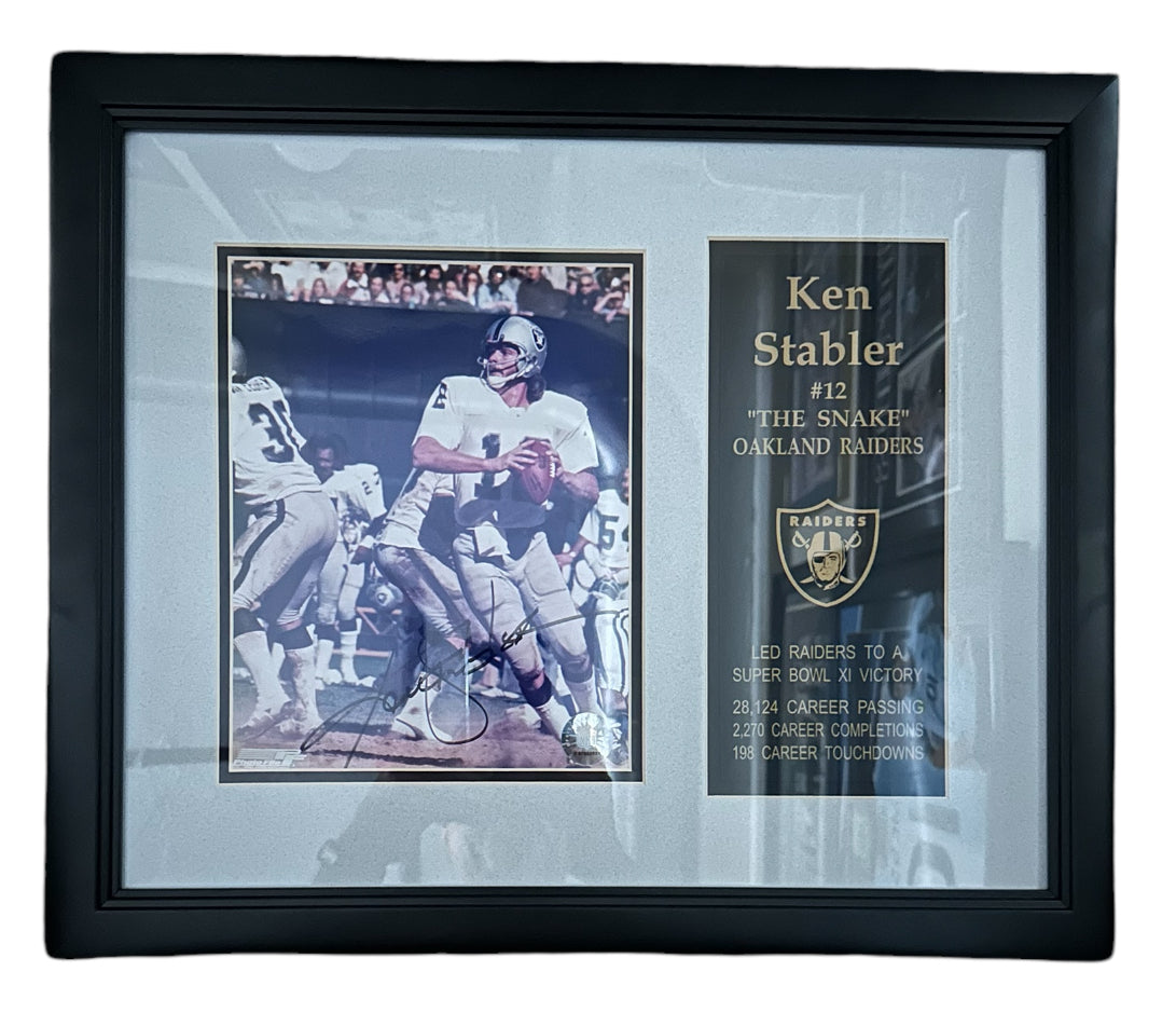 Oakland Raiders - Ken Stabler "The Snake" Autographed with stats