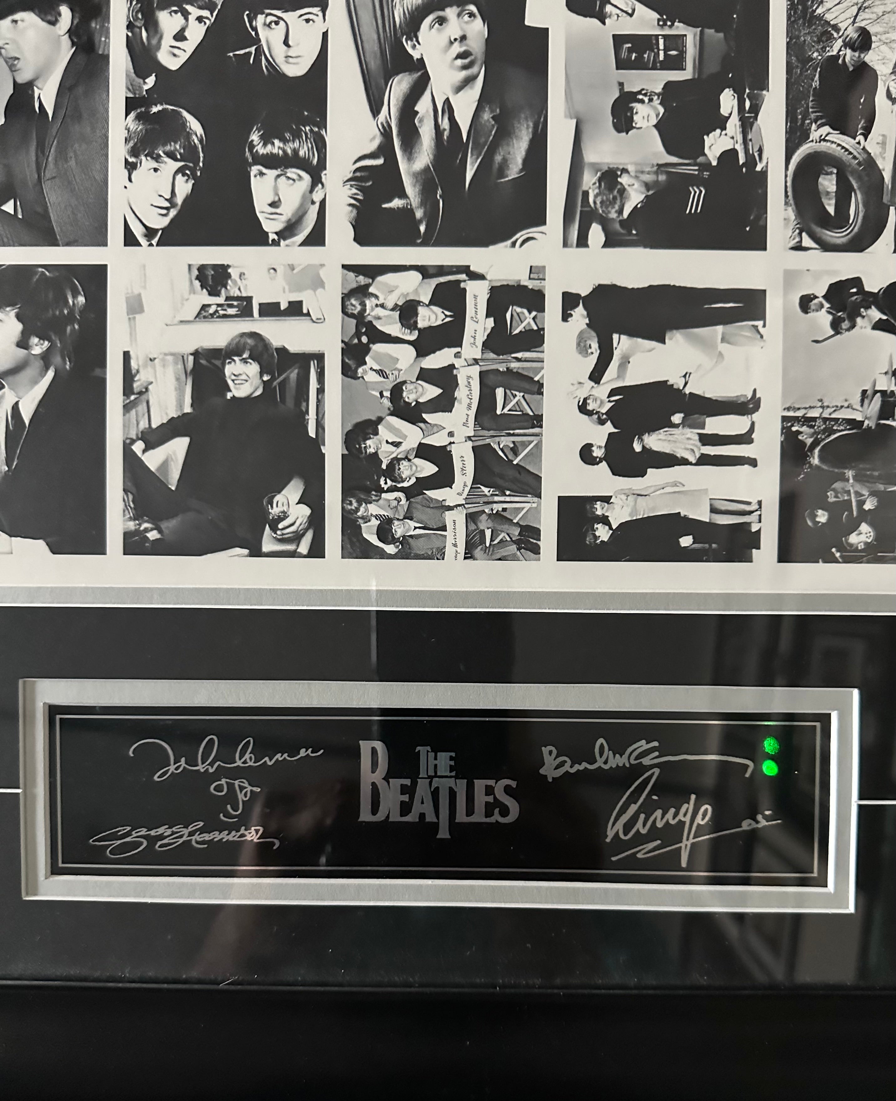The Beatles Cards collage in black and white