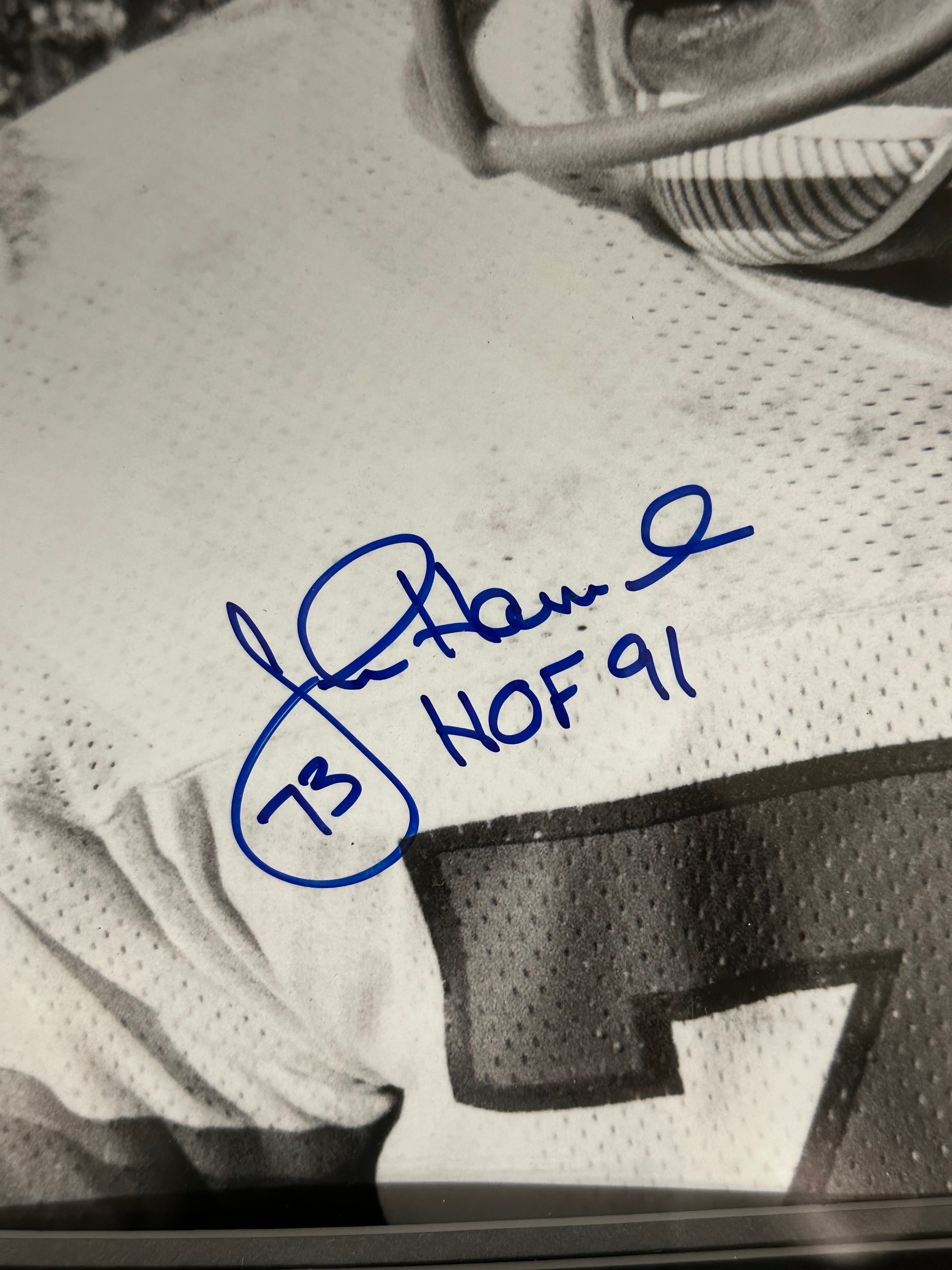 New England Patriots - John Hannah and Steve Grogan Autographed 16 x 20