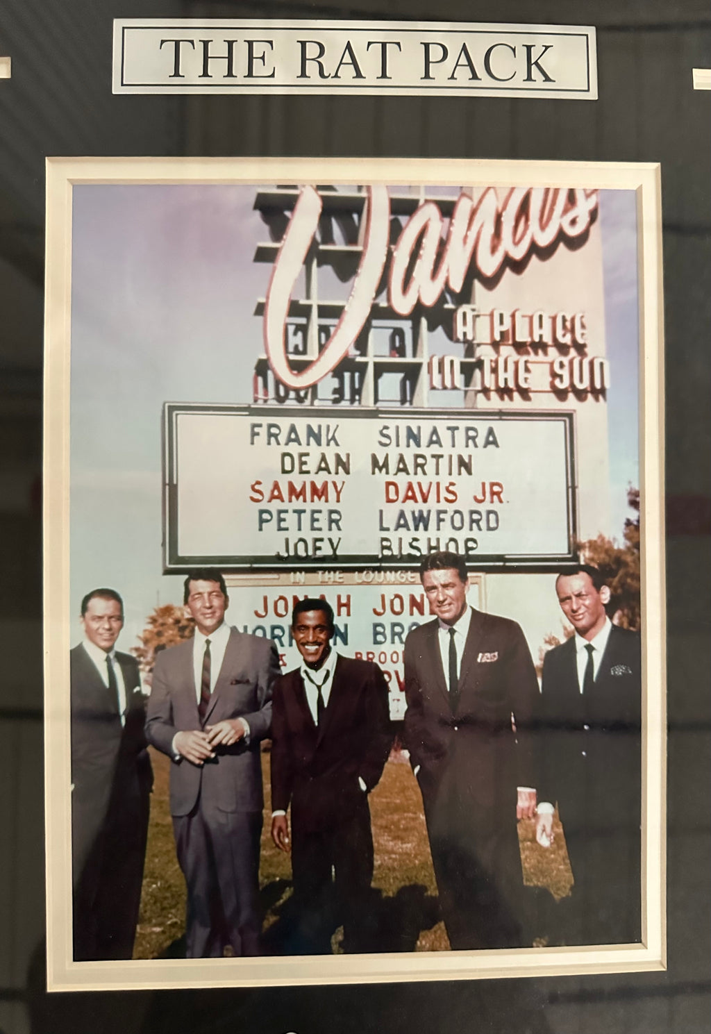 Rat Pack in front of Sands in Vegas with Playing Cards