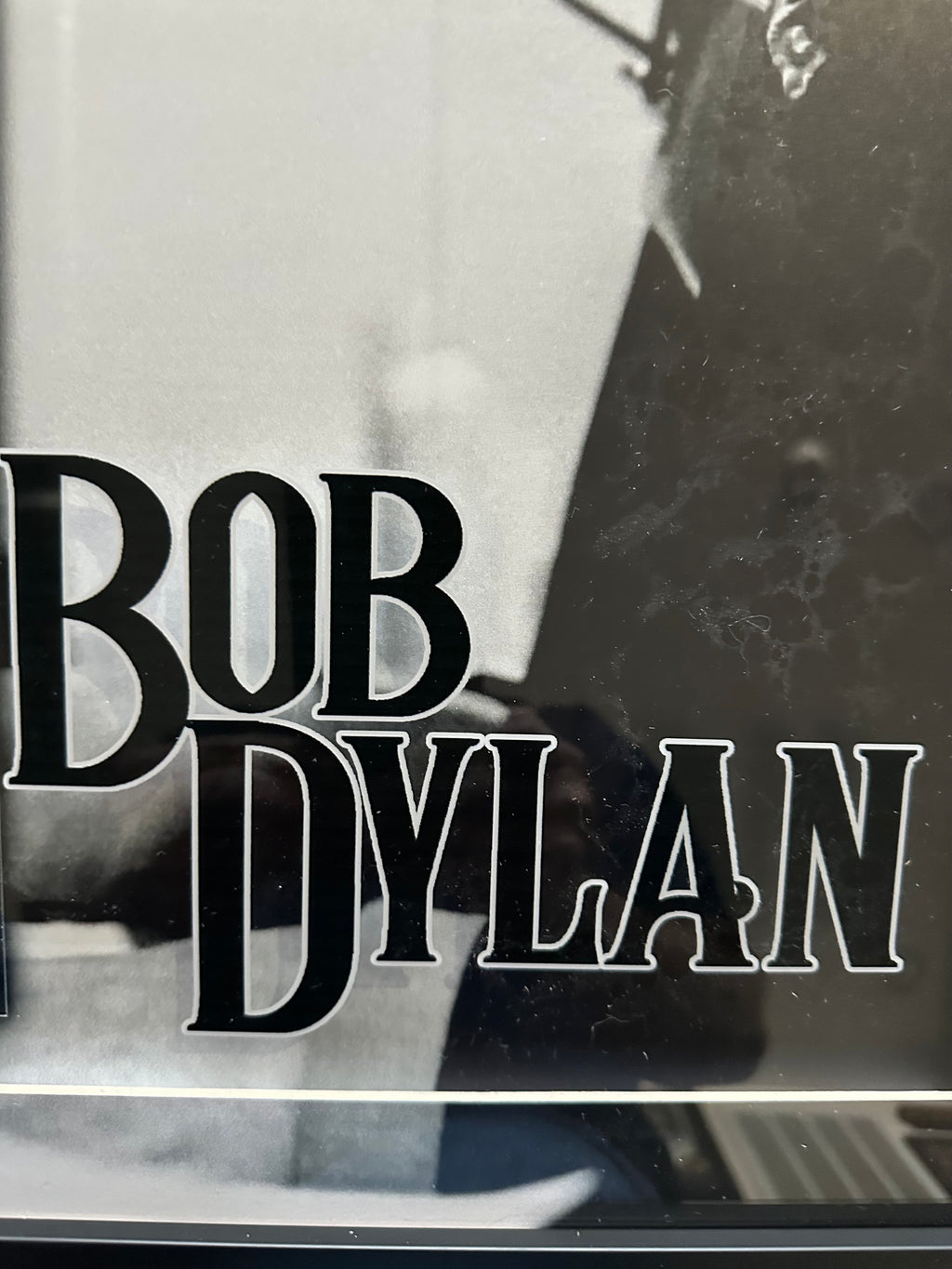 Bob Dylan with "Like a Rolling Stone" replica Lyrics