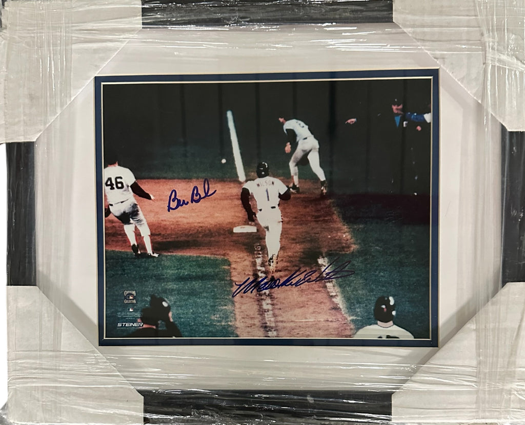 Bill Buckner & Mookie Wilson 8x10 Autographed