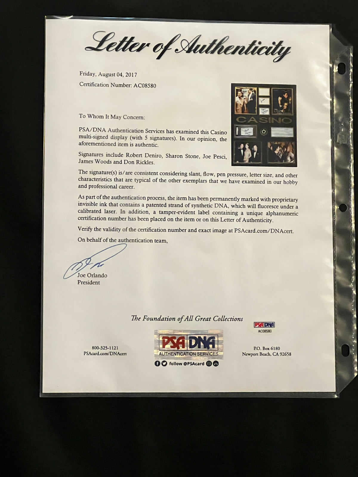Casino - Movie Cast Signed