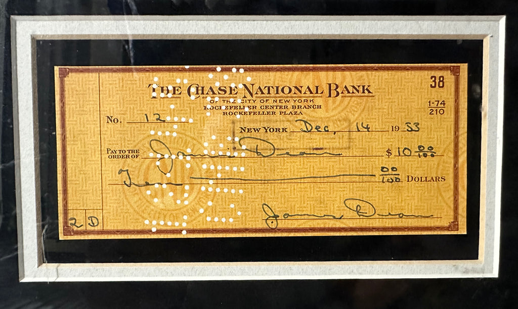 James Dean with Replica Signed Check